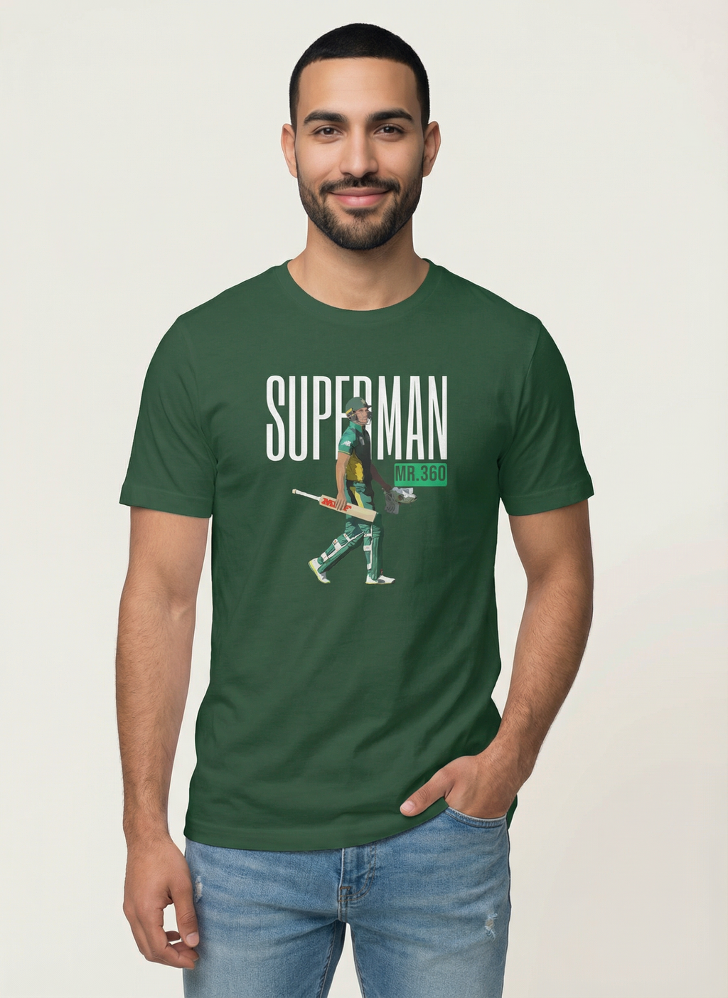 Superman MR. 360 - Unisex Regular Fit T-Shirt Olive Green.