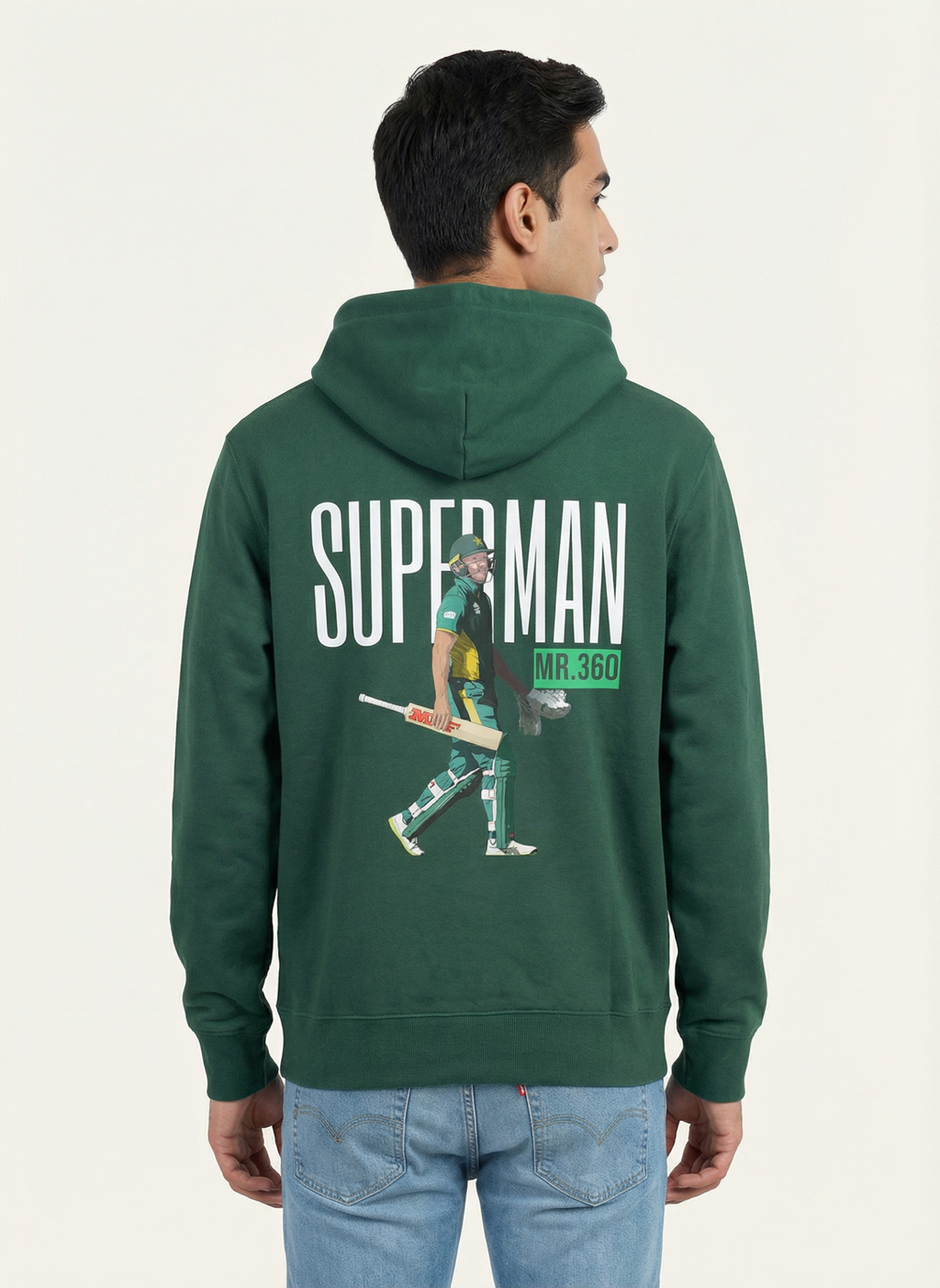 Superman | MR.360 - Unisex Regular Fit Cotton Hoodie Olive Green