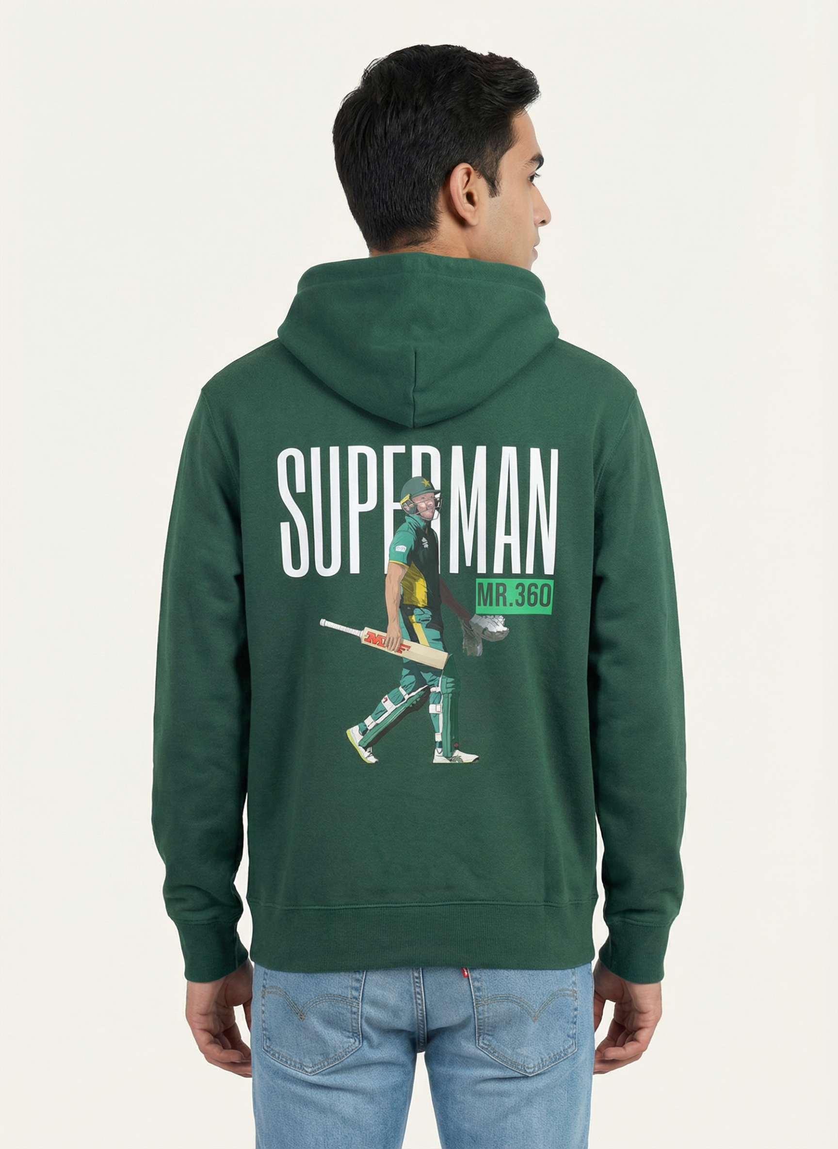 Superman | MR.360 - Unisex Regular Fit Cotton Hoodie Olive Green