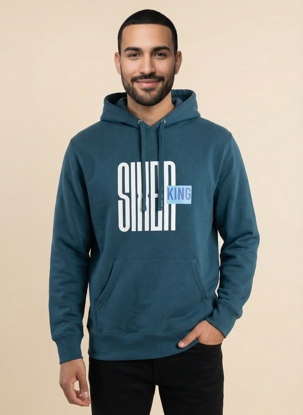 Sixer King - Unisex Regular Fit Cotton Hoodie Navy Blue