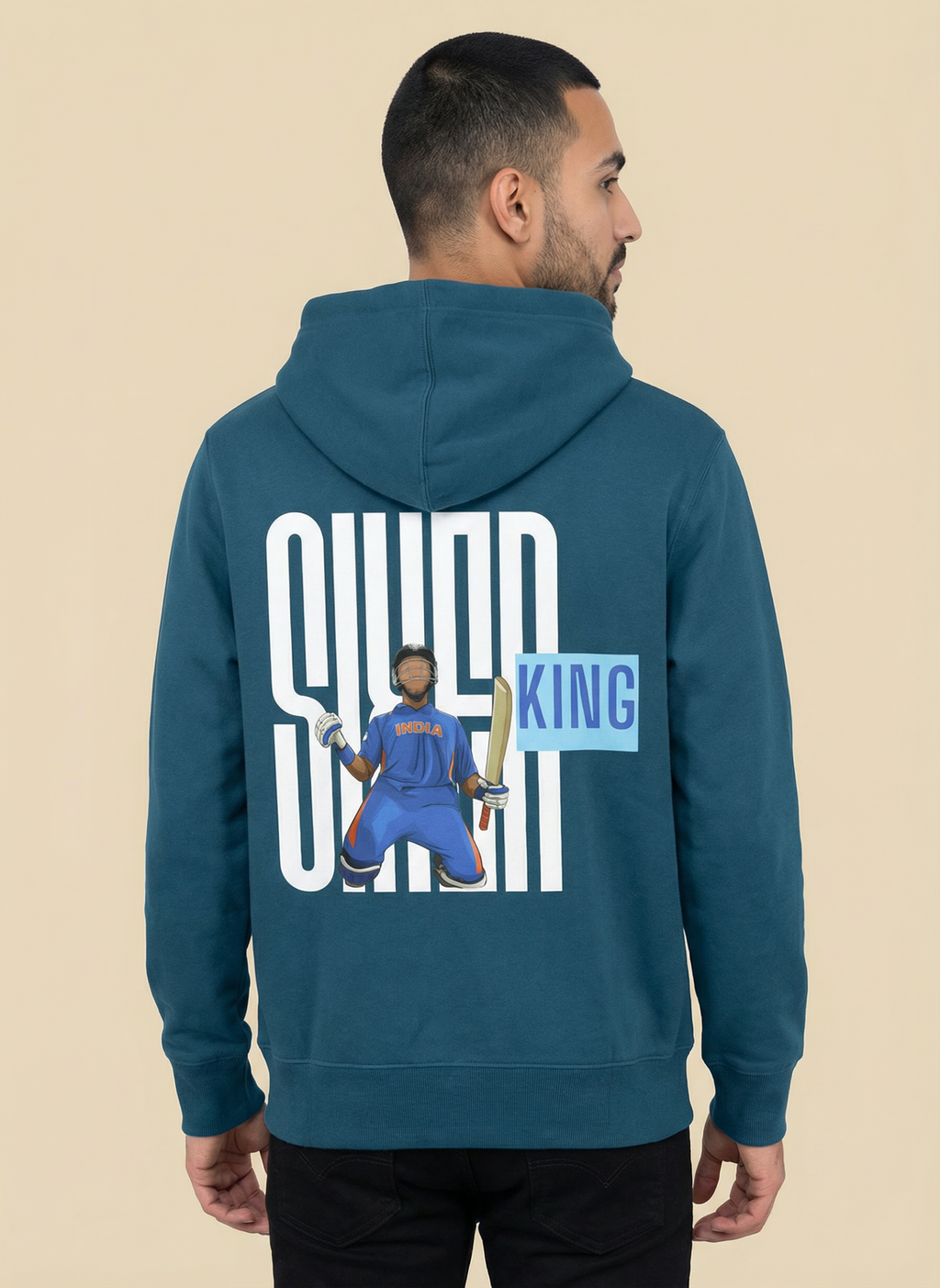 Sixer King - Unisex Regular Fit Cotton Hoodie Navy Blue