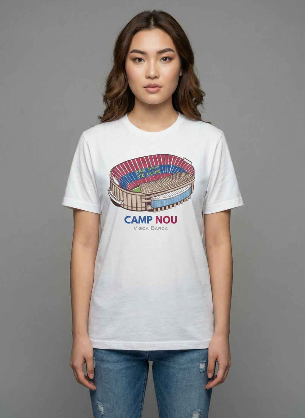 Camp Nou - Unisex Regular Fit T-Shirt White