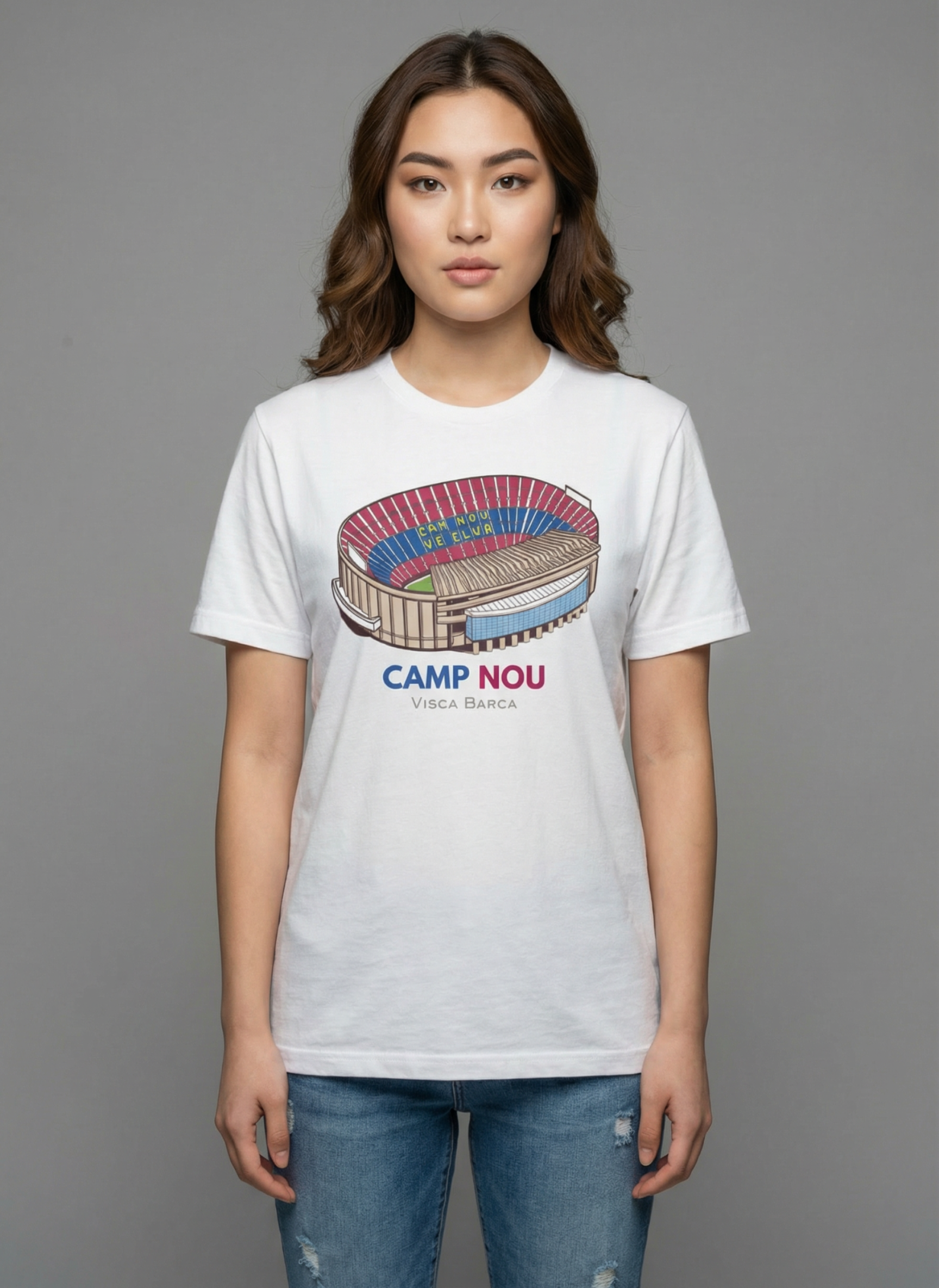 Camp Nou - Unisex Regular Fit T-Shirt White
