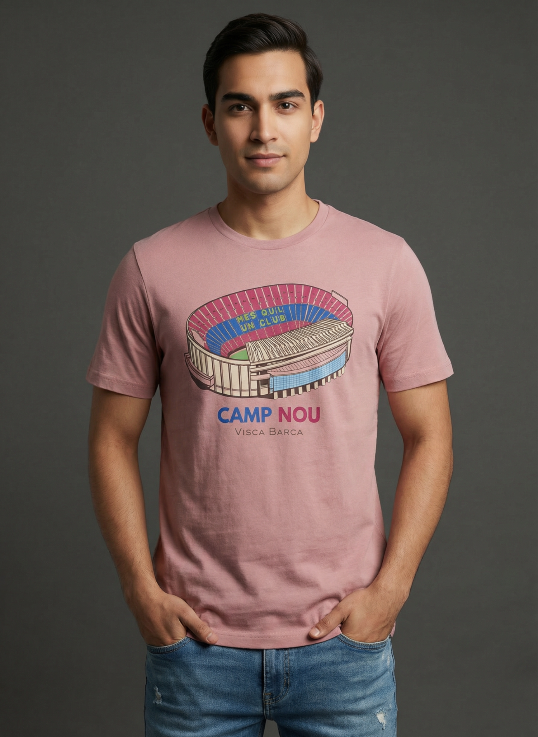 Camp Nou - Unisex Regular Fit T-Shirt Dusty Pastel