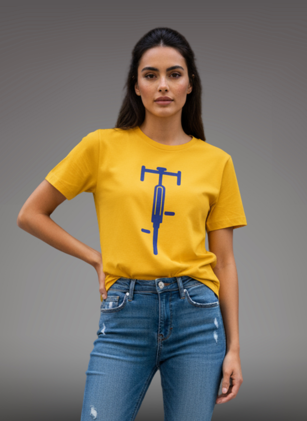 Sleek Bike - Unisex Regular Fit Cotton T-Shirt Golden Yellow