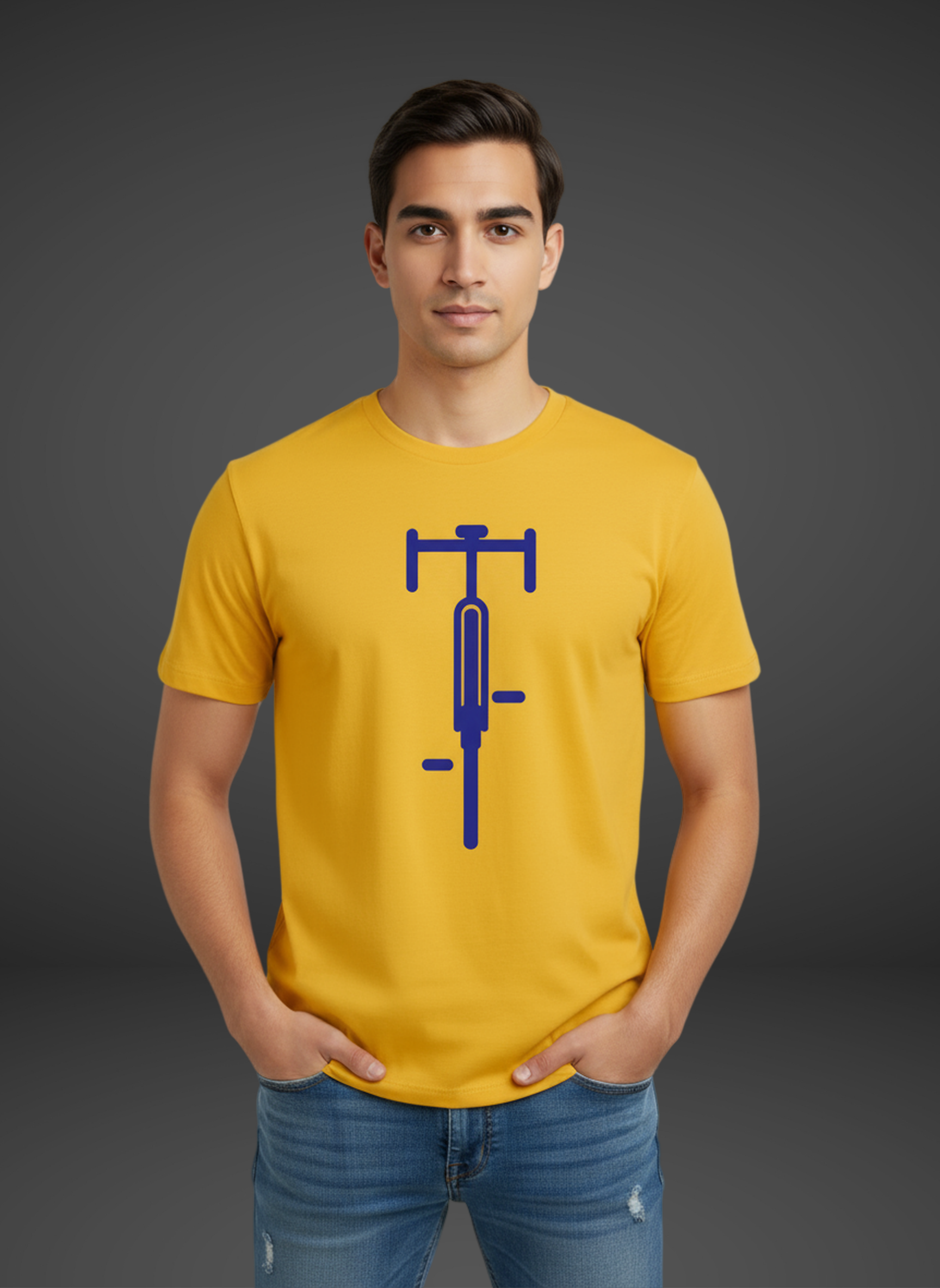 Sleek Bike - Unisex Regular Fit Cotton T-Shirt Golden Yellow