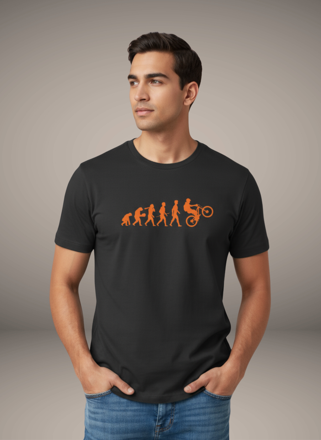 MTB Evolution - Unisex Regular Fit Cotton T-Shirt Black