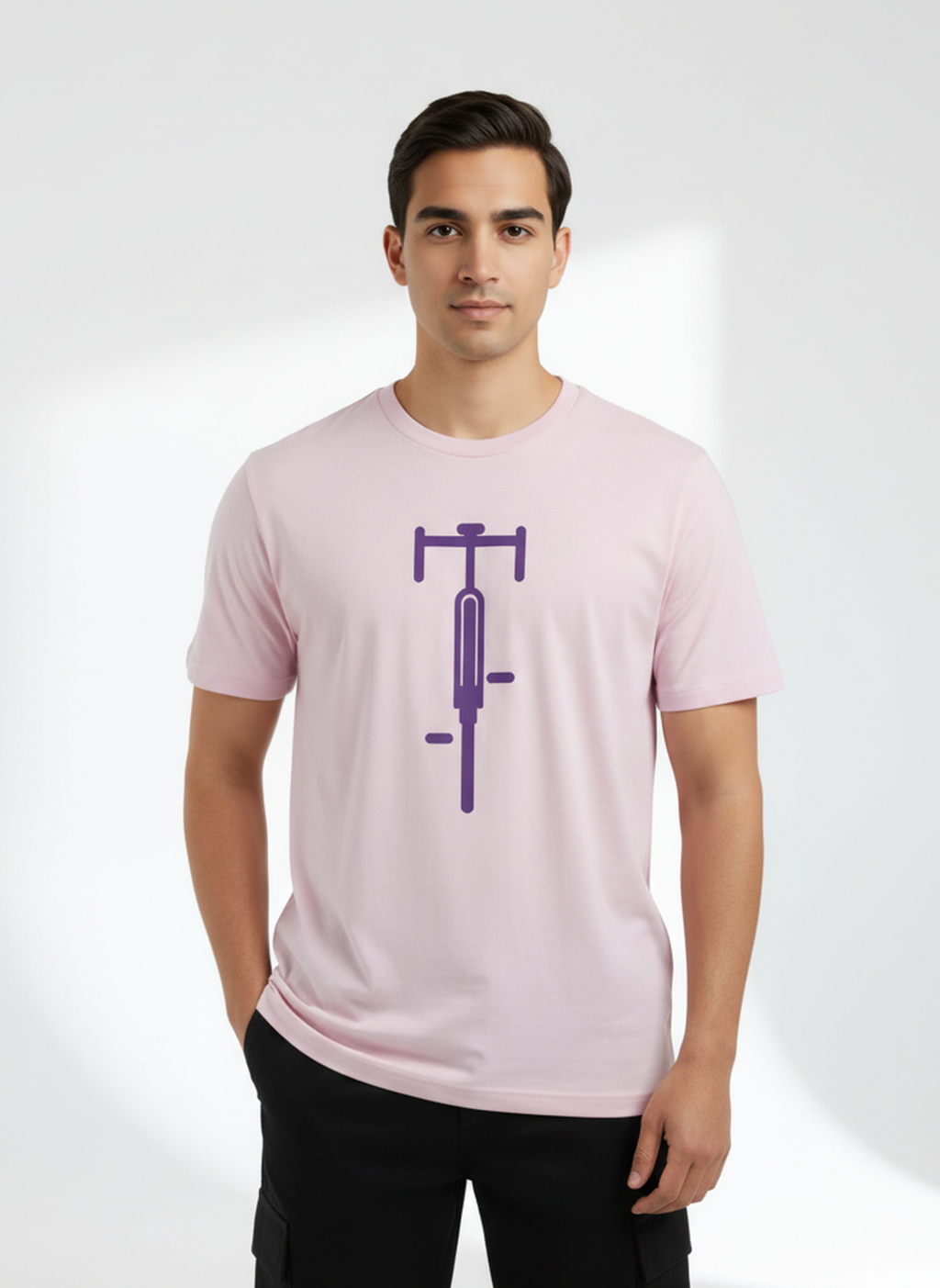 Sleek Bike - Unisex Regular Fit Cotton T-Shirt Light Pink