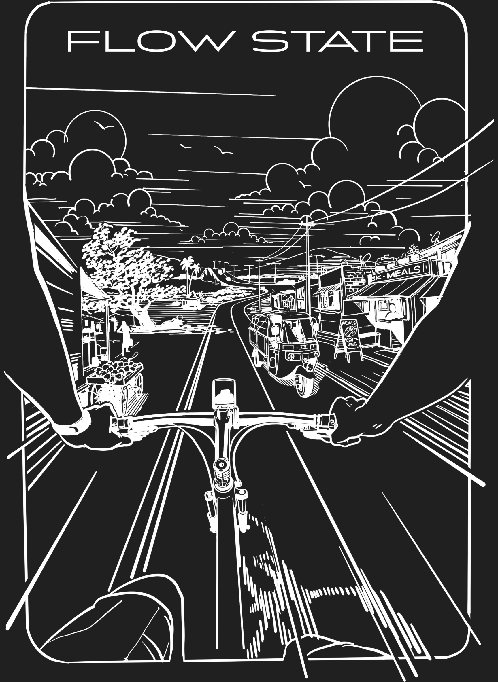 Flowstate City Glide - Unisex Regular Fit Cotton T-Shirt Black