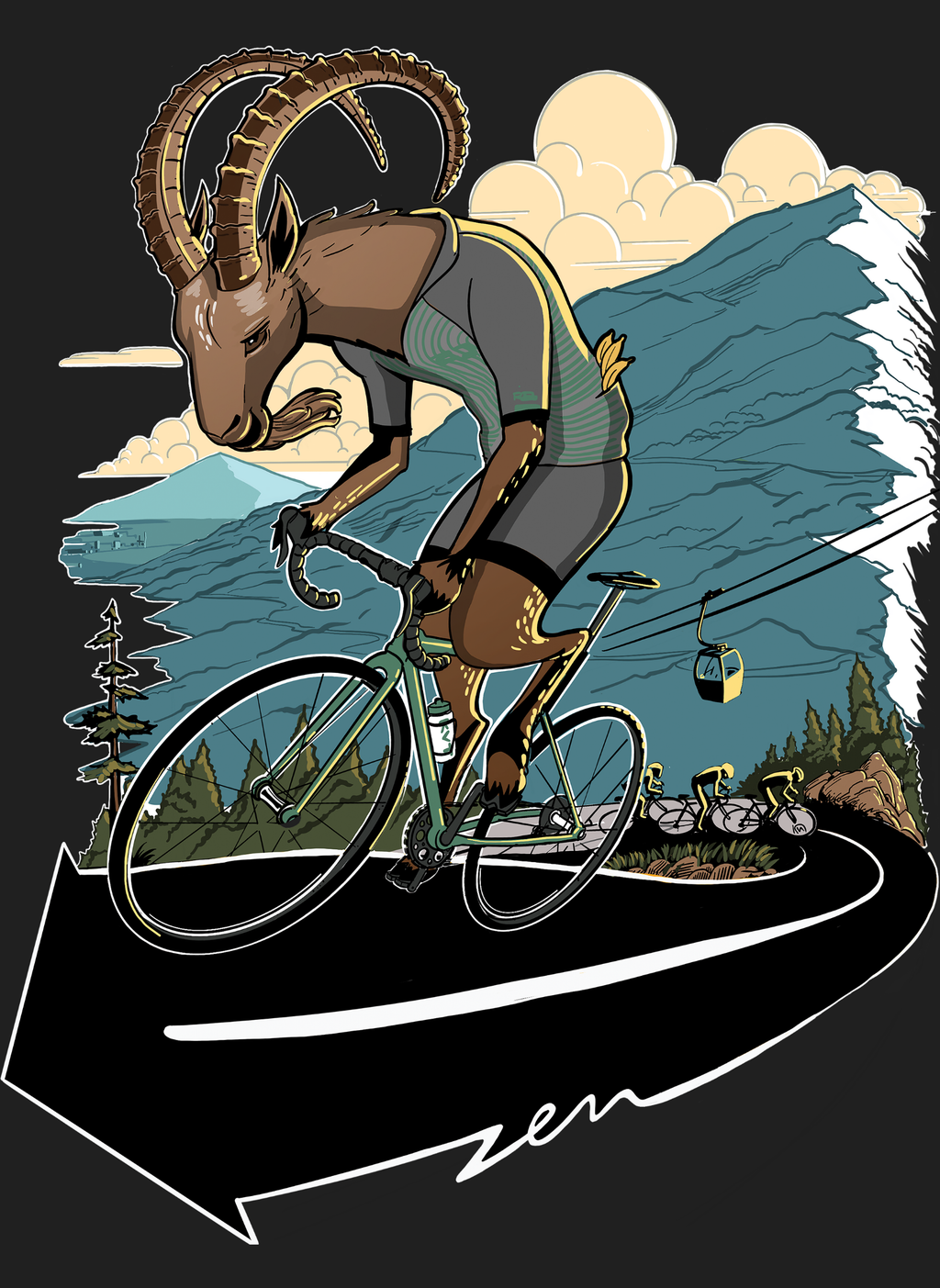 Ibex Climber - Unisex Regular Fit Cotton T-Shirt Black