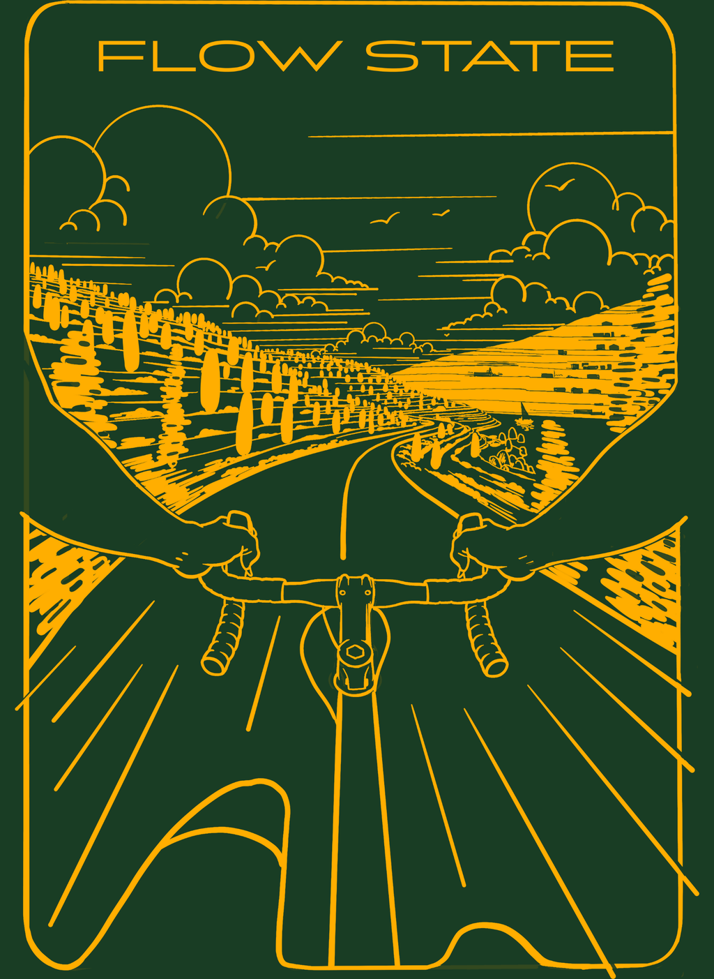 Flowstate Road Bound   - Unisex Regular Fit Cotton T-Shirt Olive Green