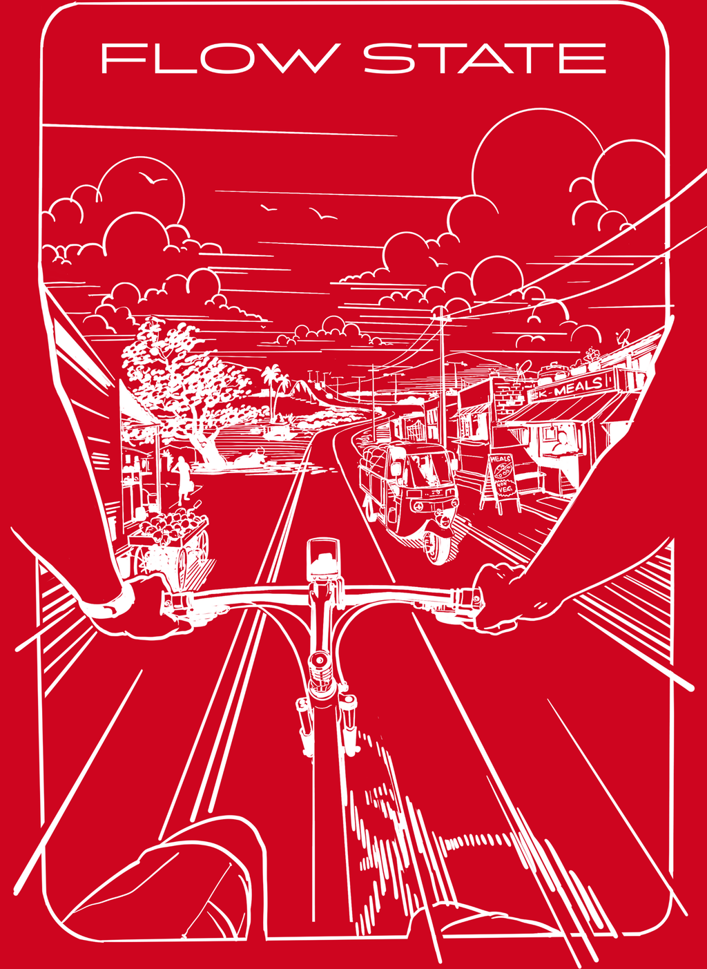 Flowstate City Glide - Unisex Regular Fit Cotton T-Shirt Red