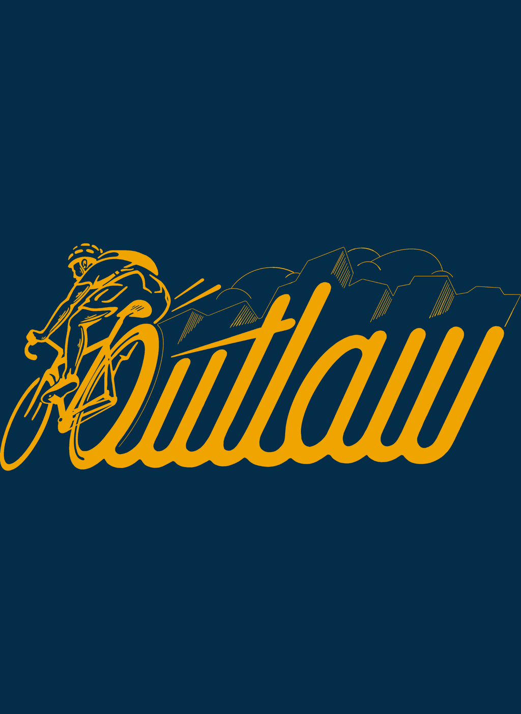 Outlaw  - Unisex Regular Fit Cotton T-Shirt Navy Blue