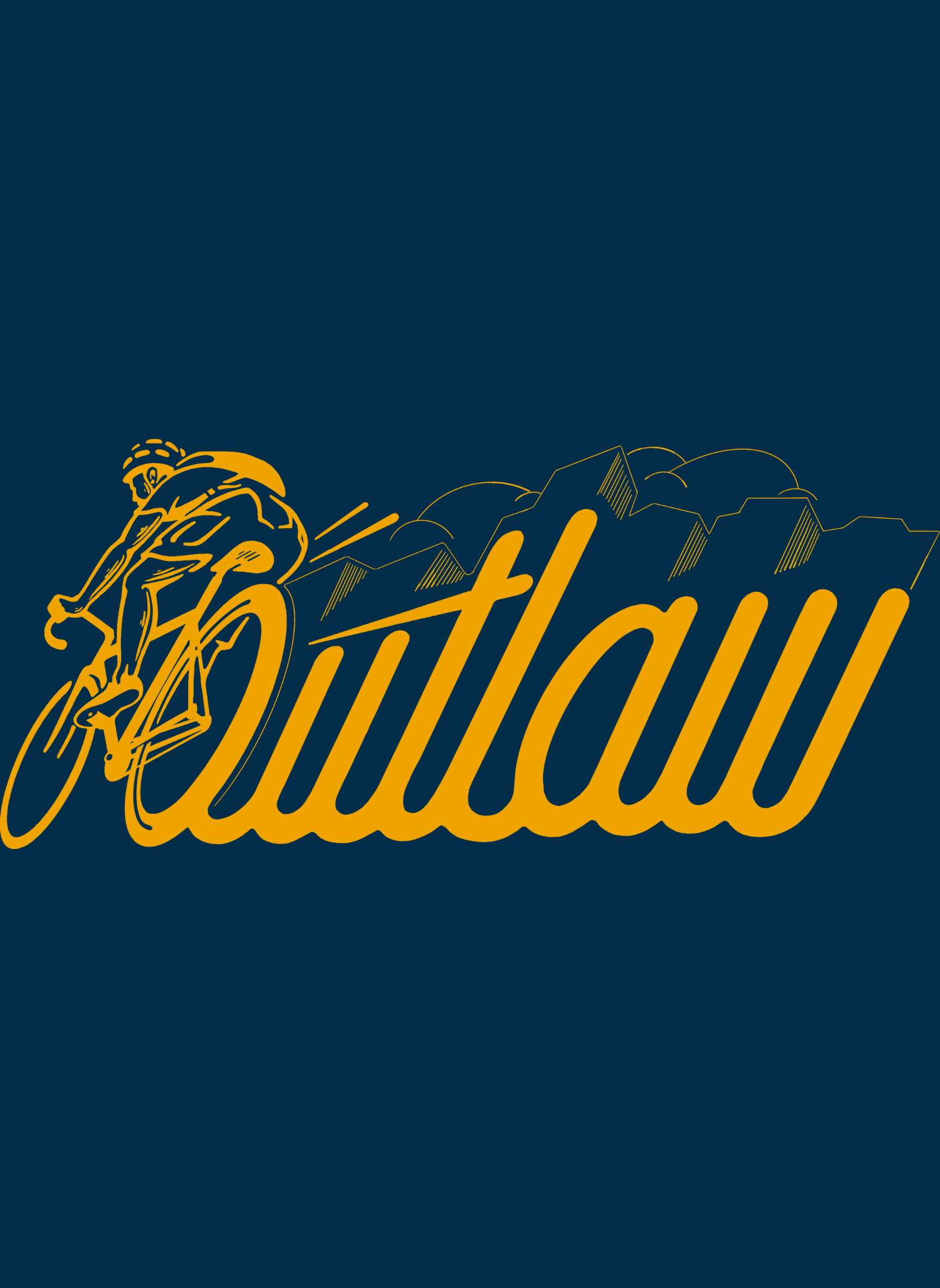 Outlaw  - Unisex Regular Fit Cotton T-Shirt Navy Blue