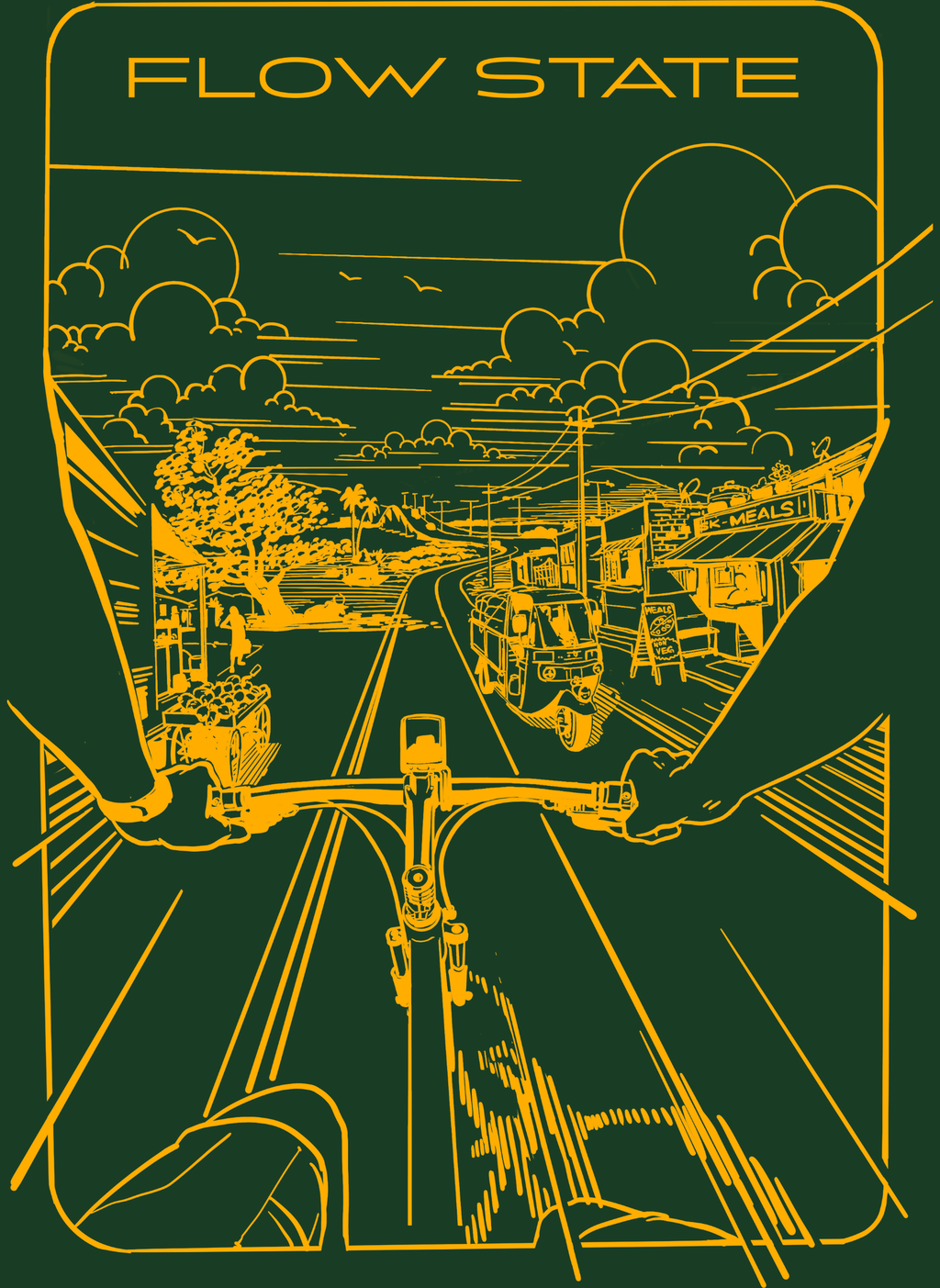 Flowstate City Glide - Unisex Regular Fit Cotton T-Shirt Olive Green