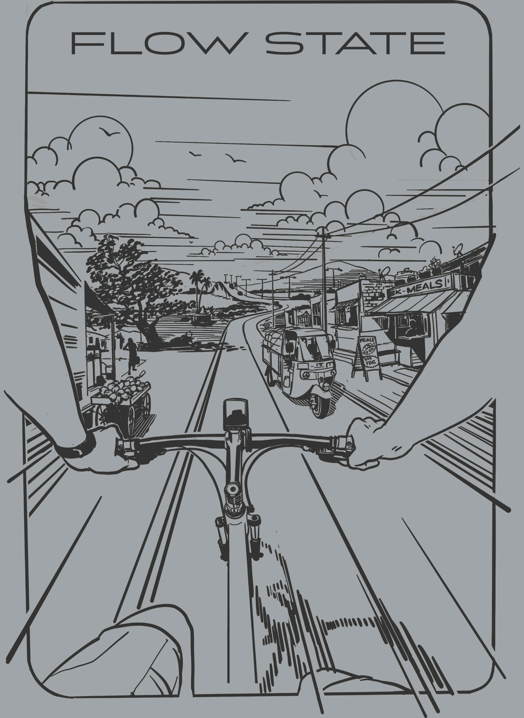 Flowstate City Glide - Unisex Regular Fit Cotton T-Shirt Silver Frost