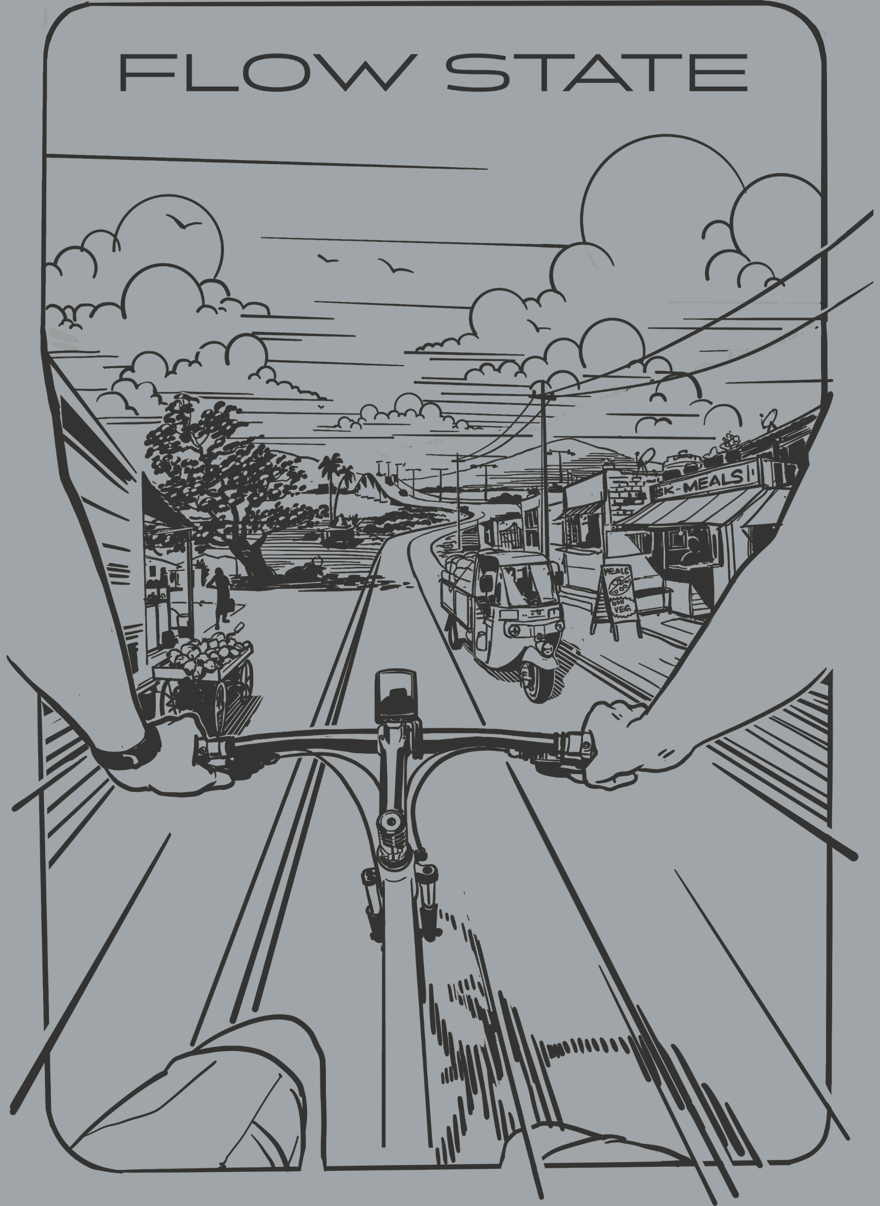 Flowstate City Glide - Unisex Regular Fit Cotton T-Shirt Silver Frost