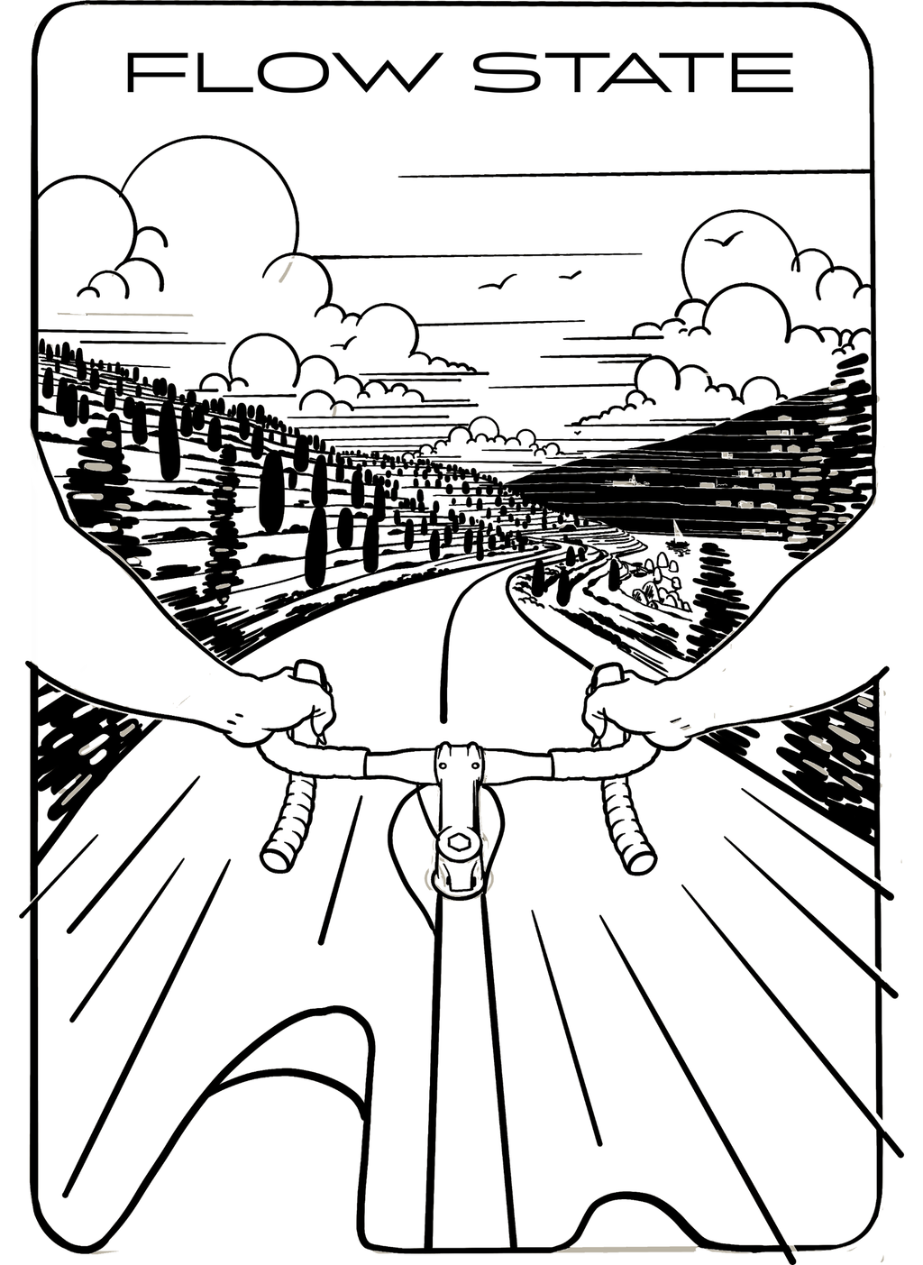 Flowstate Road Bound   - Unisex Regular Fit Cotton T-Shirt White