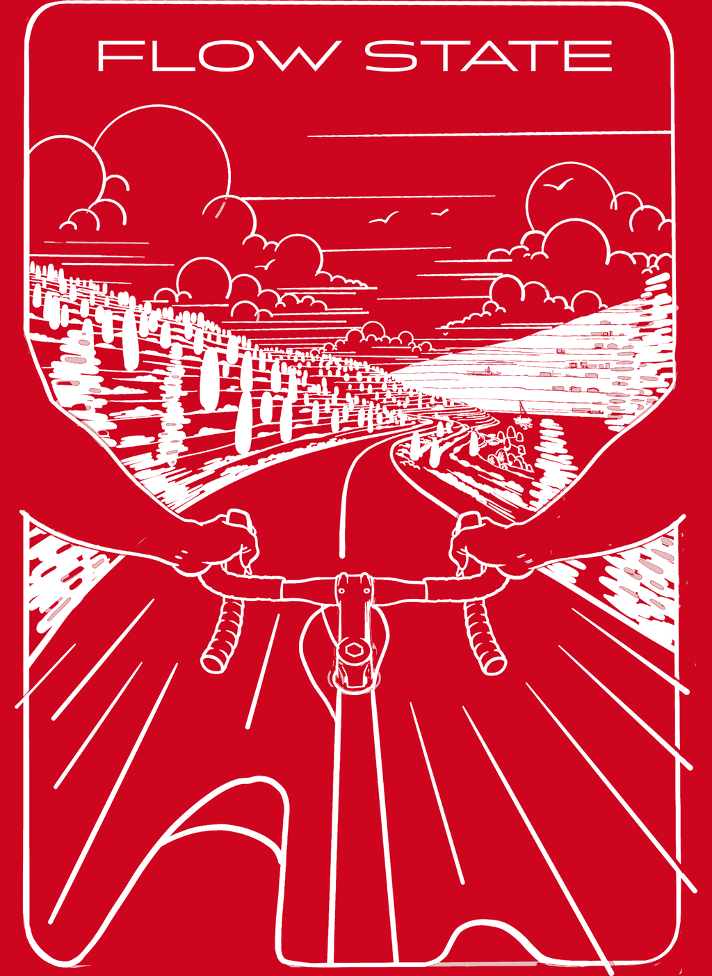 Flowstate Road Bound   - Unisex Regular Fit Cotton T-Shirt Red