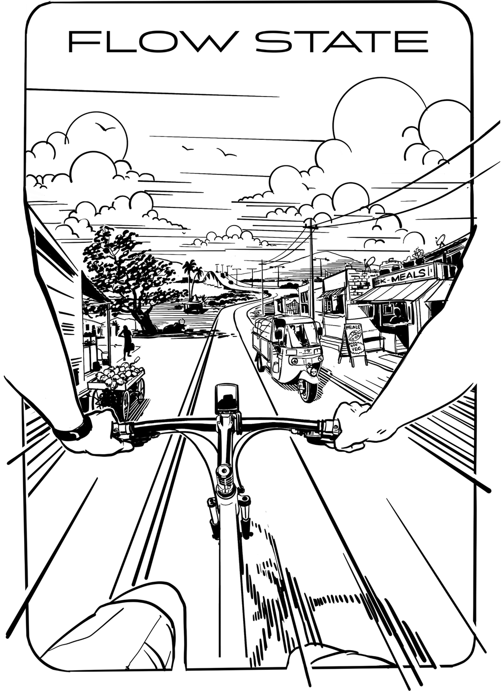 Flowstate City Glide - Unisex Regular Fit Cotton T-Shirt White