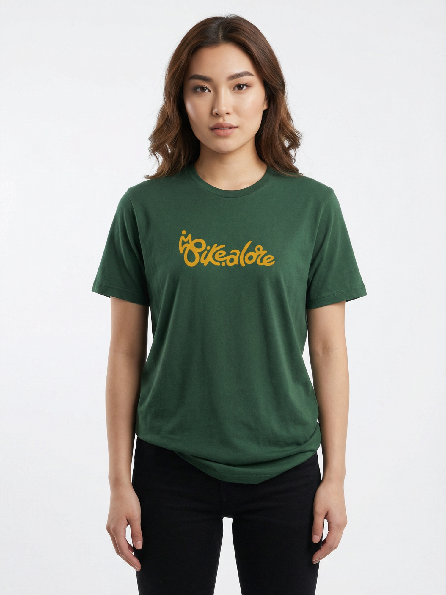 Bikealore - Unisex Regular Fit Cotton T-Shirt Olive Green