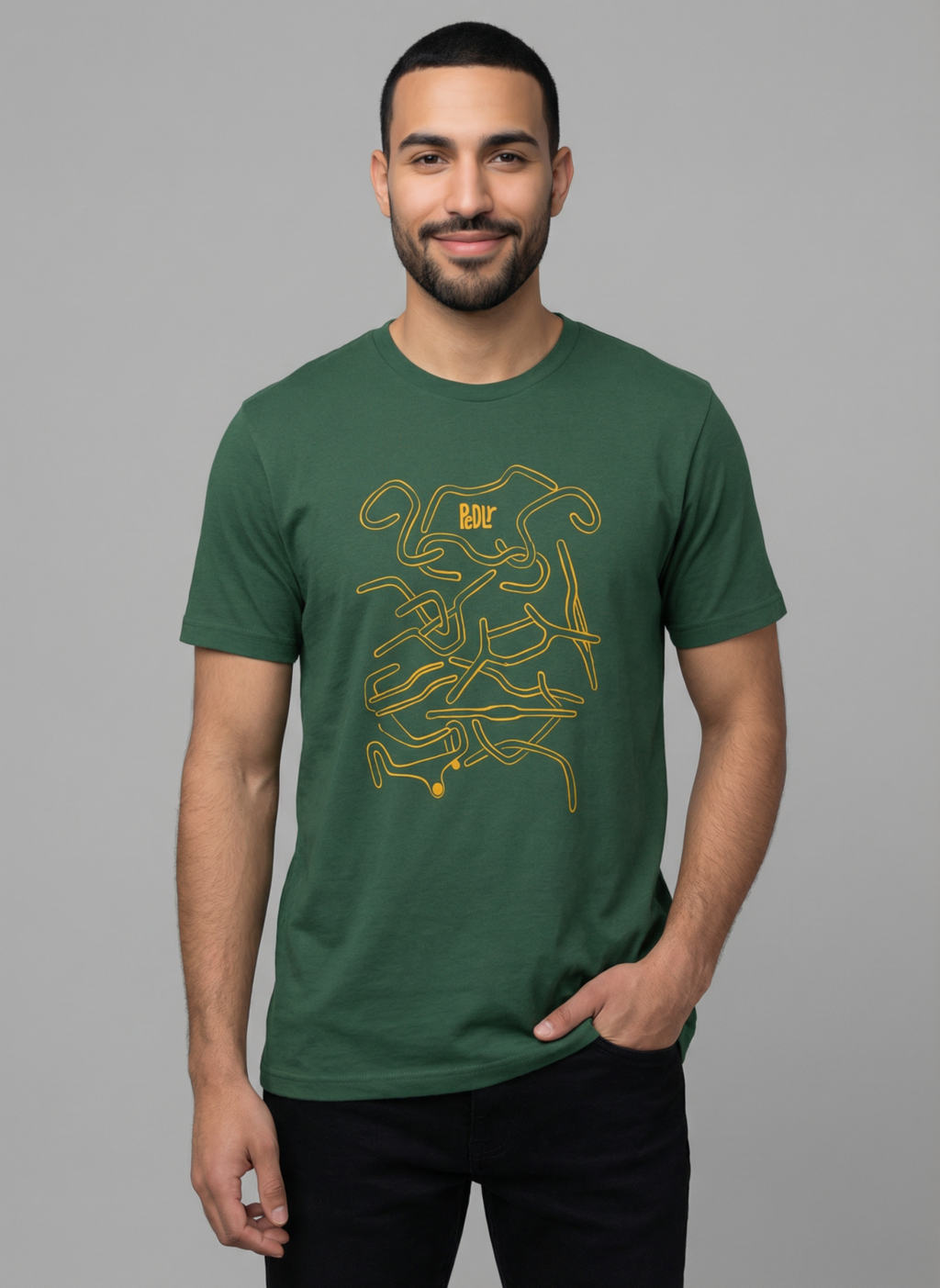 Bar Life - Unisex Regular Fit Cotton T-Shirt Olive Green