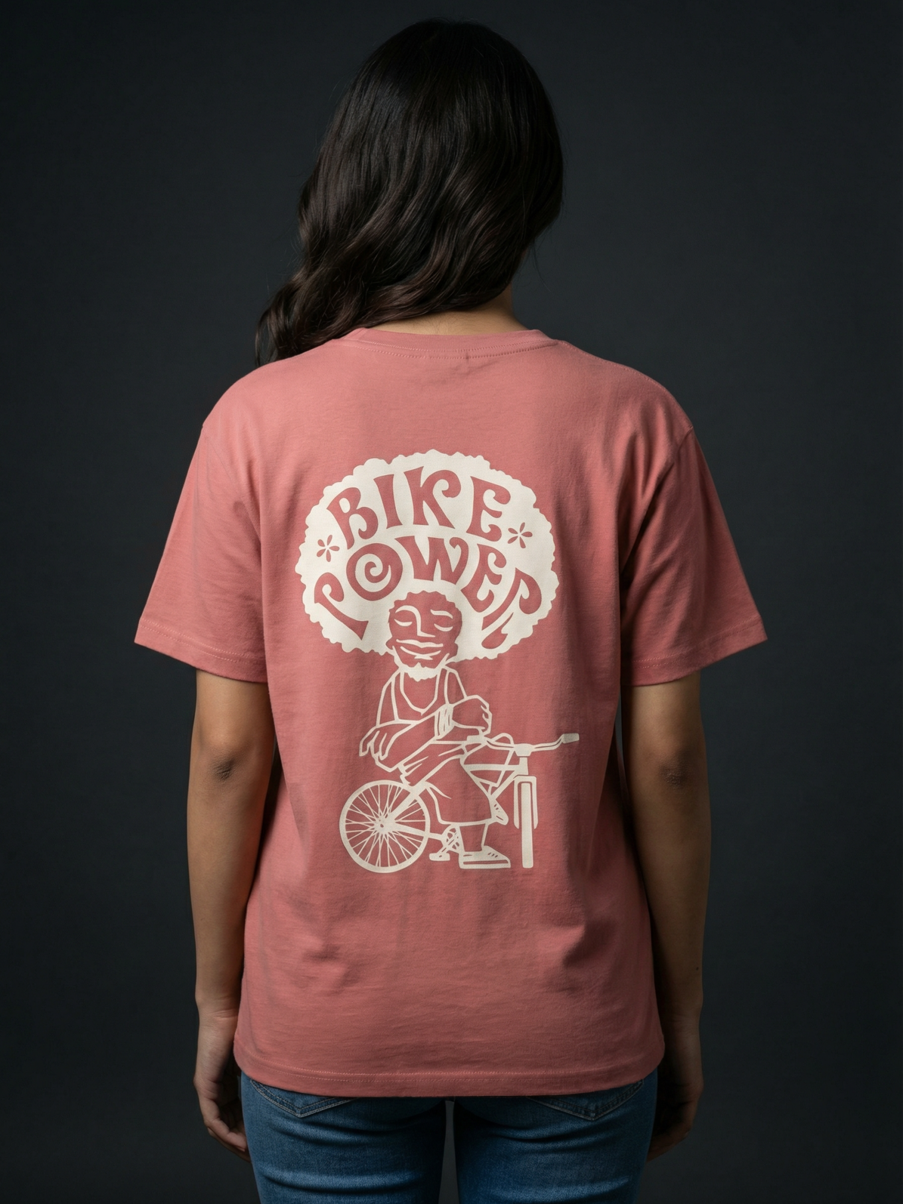 Bike Power - Unisex Oversized Fit T-Shirt Dusty Rose