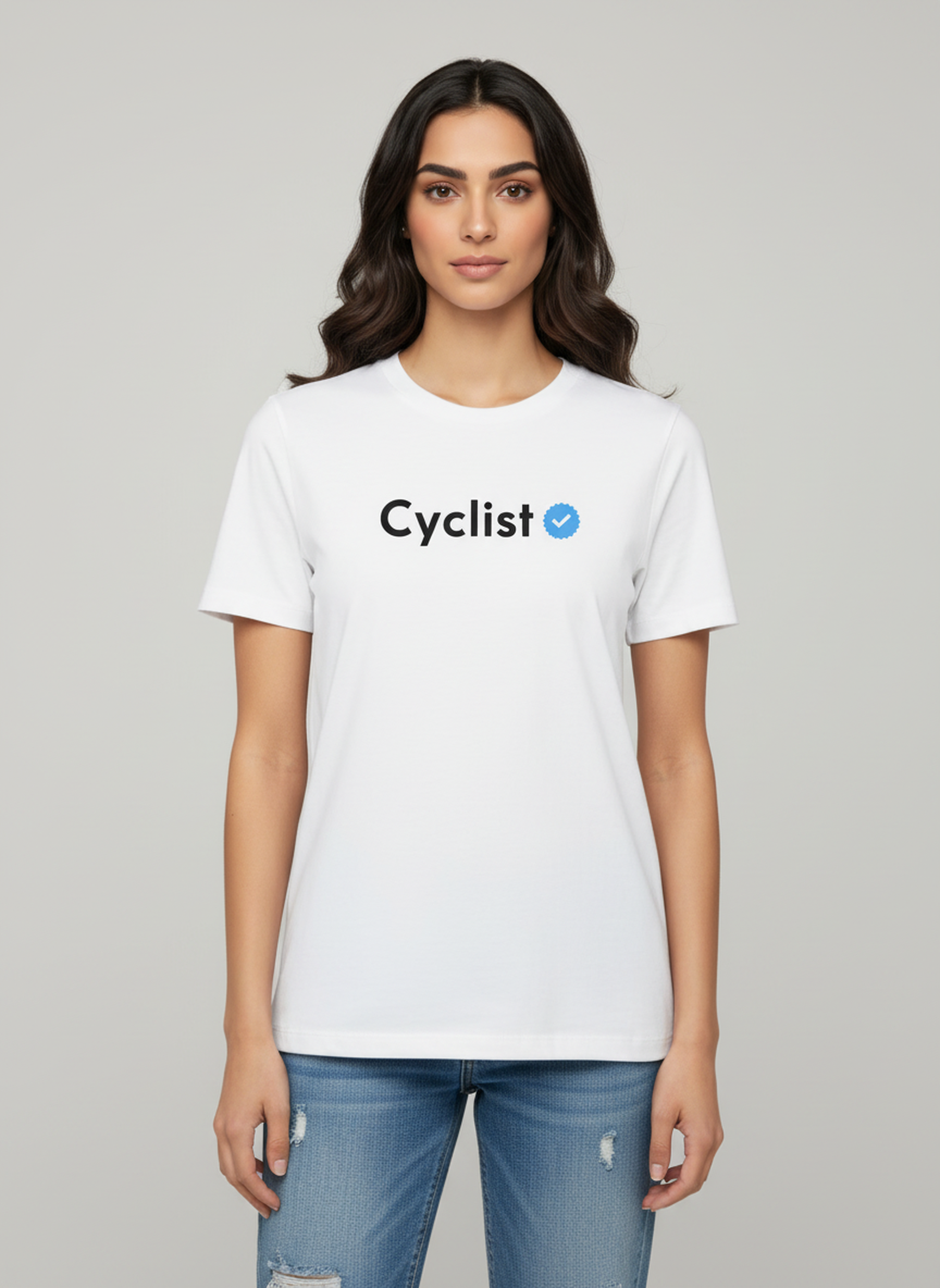 Verified Cyclist - Unisex Regular Fit Cotton T-Shirt White
