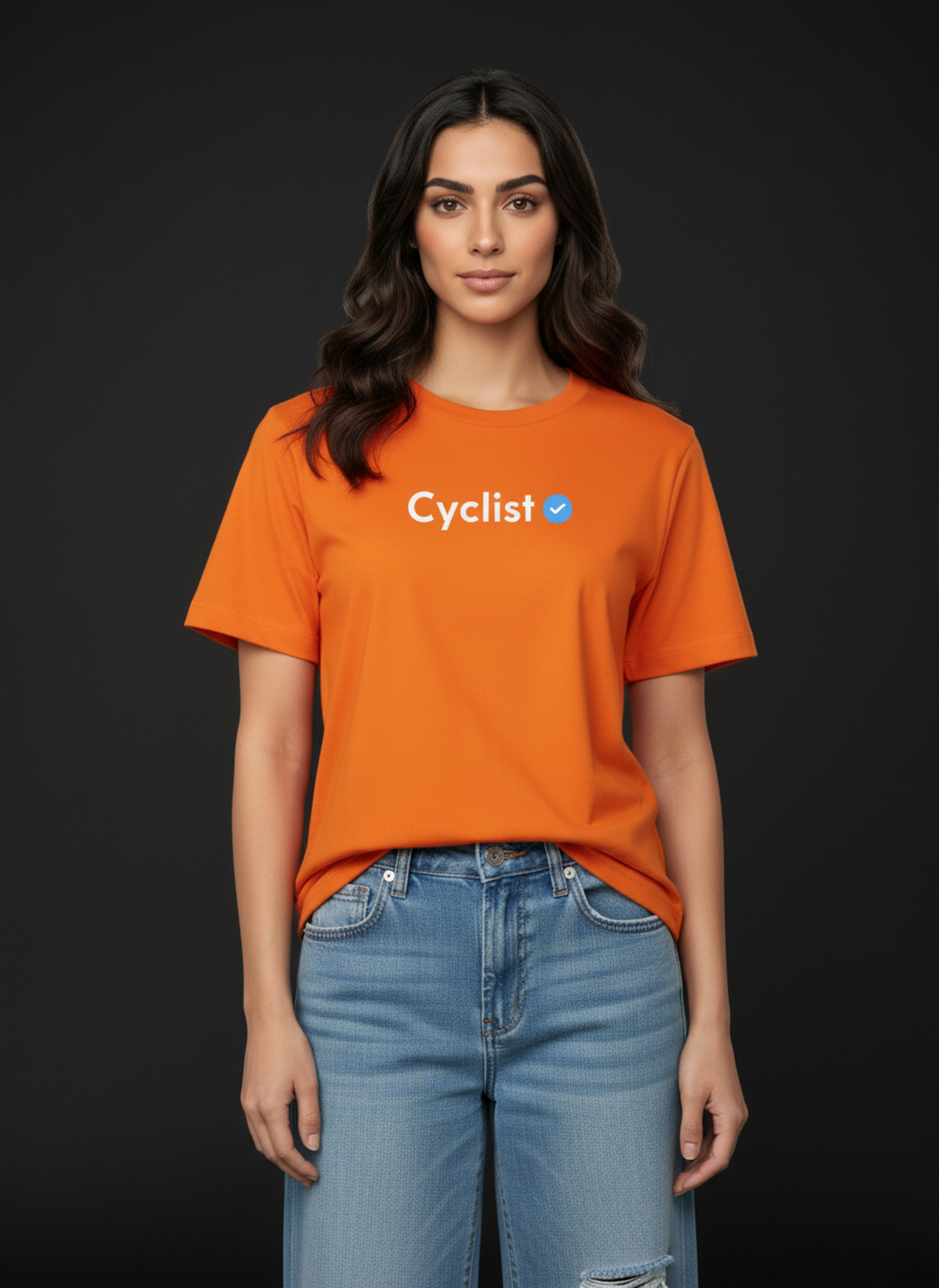 Verified Cyclist - Unisex Regular Fit Cotton T-Shirt Orange