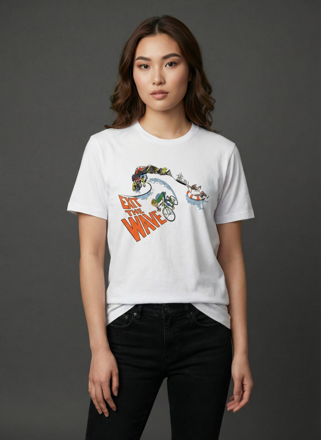 Exit The Wave - Unisex Regular Fit Cotton T-Shirt White