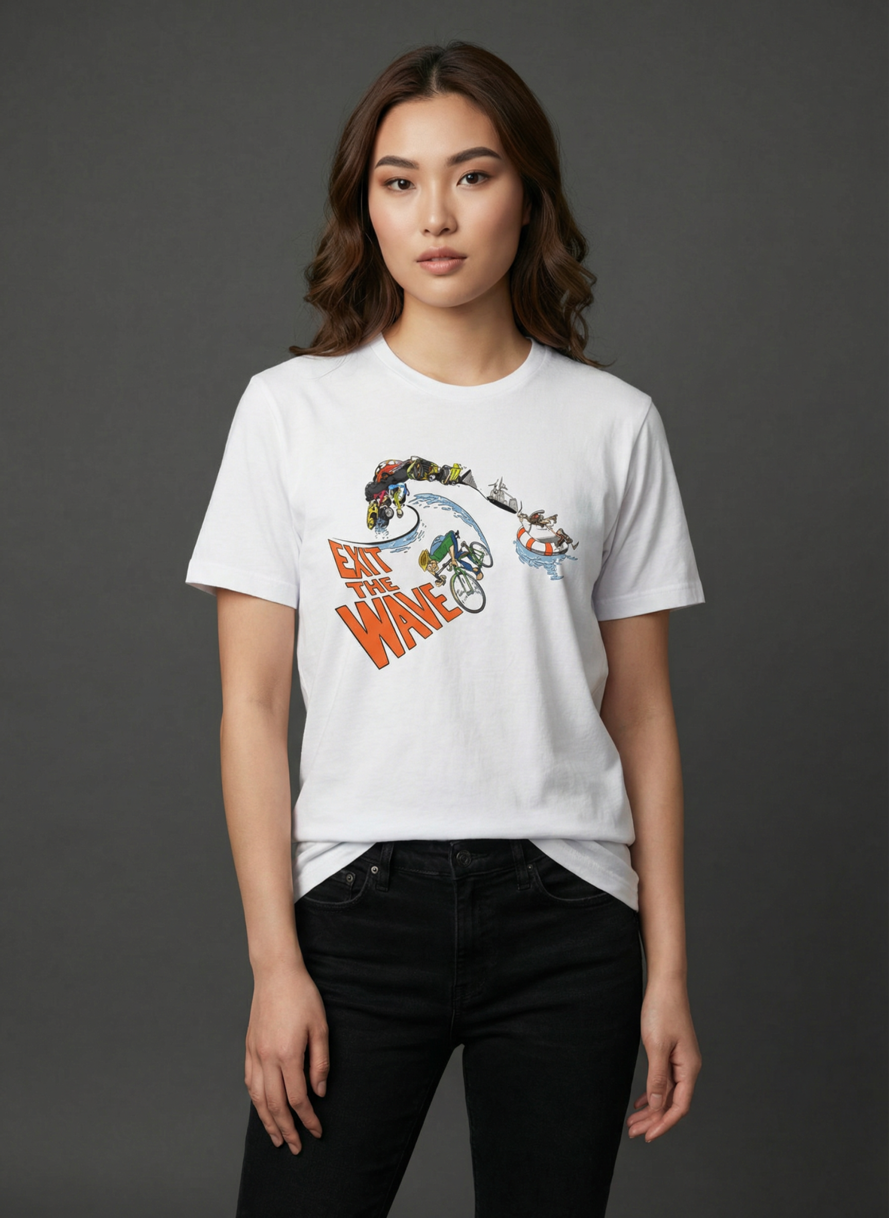 Exit The Wave - Unisex Regular Fit Cotton T-Shirt White