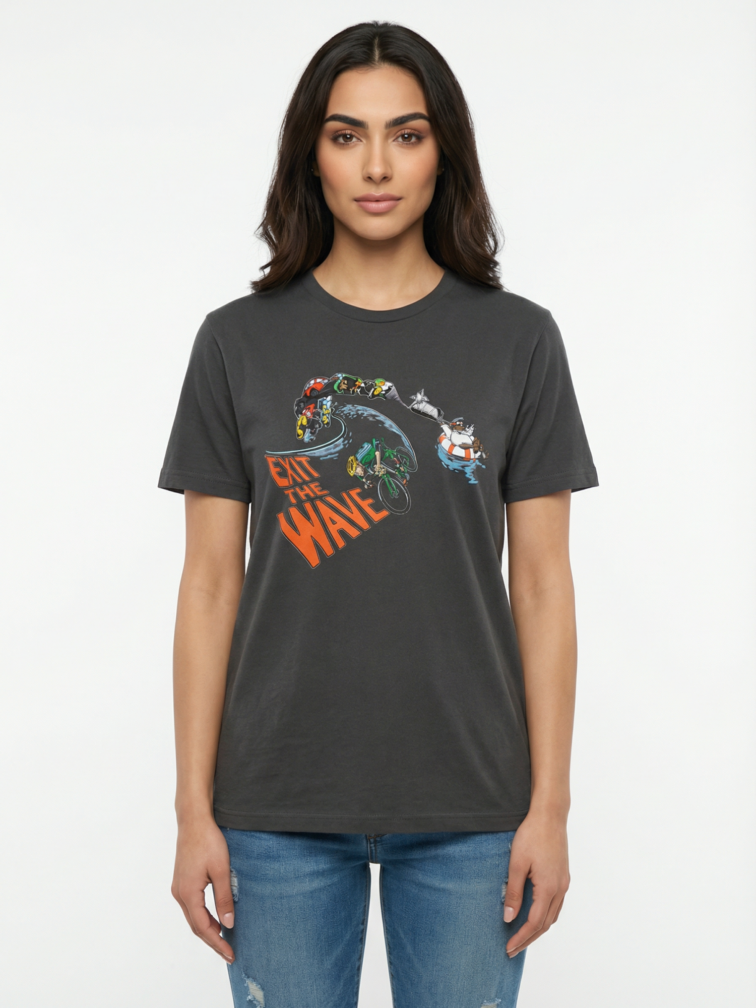 Exit The Wave - Unisex Regular Fit Cotton T-Shirt Black