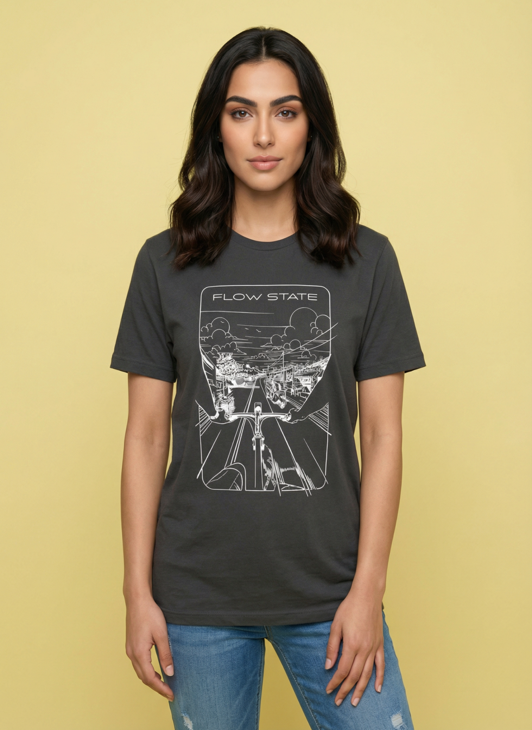 Flowstate City Glide - Unisex Regular Fit Cotton T-Shirt Black