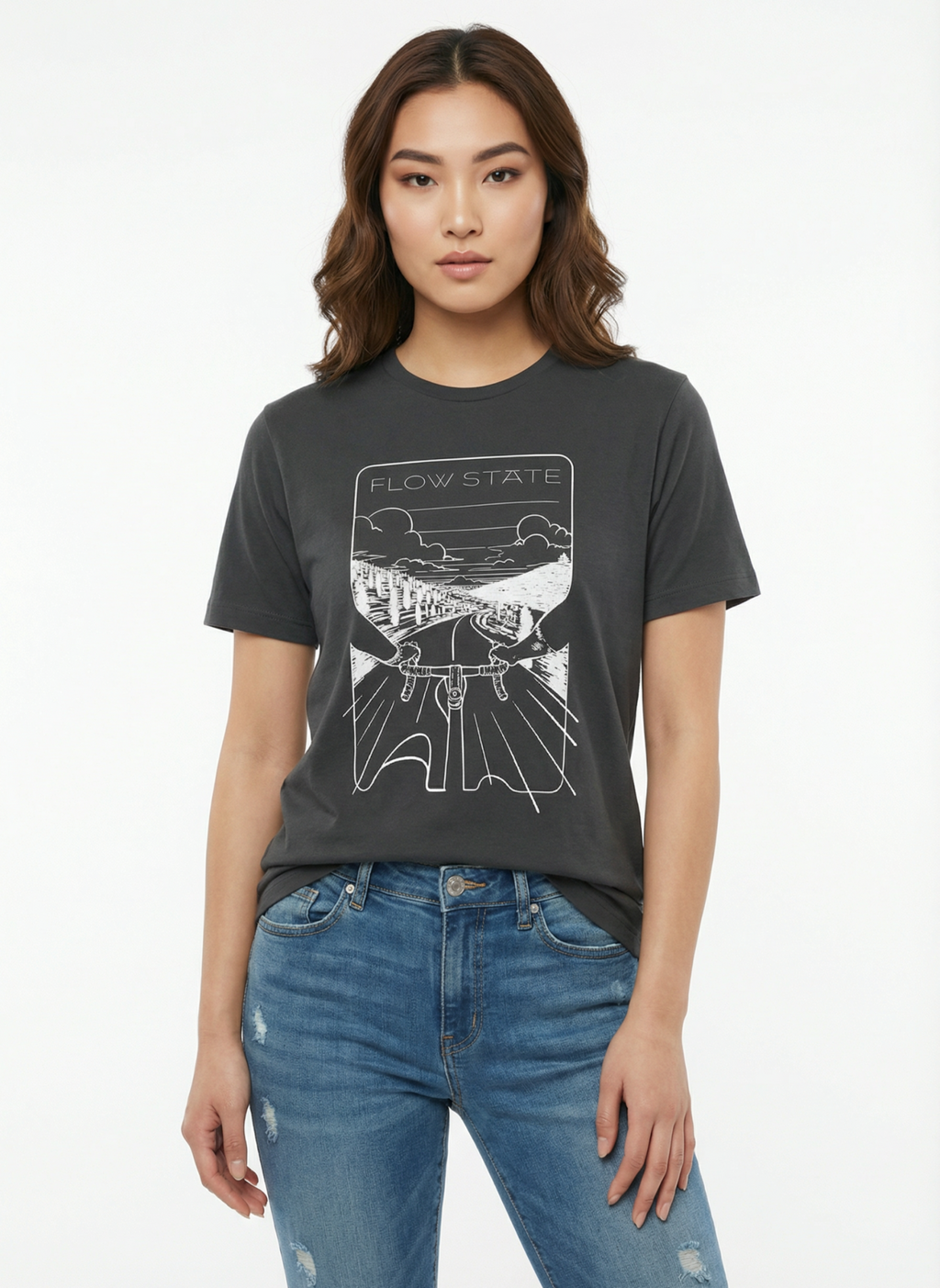 Flowstate Road Bound   - Unisex Regular Fit Cotton T-Shirt Black