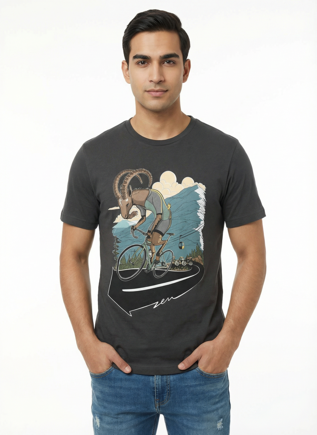 Ibex Climber - Unisex Regular Fit Cotton T-Shirt Black