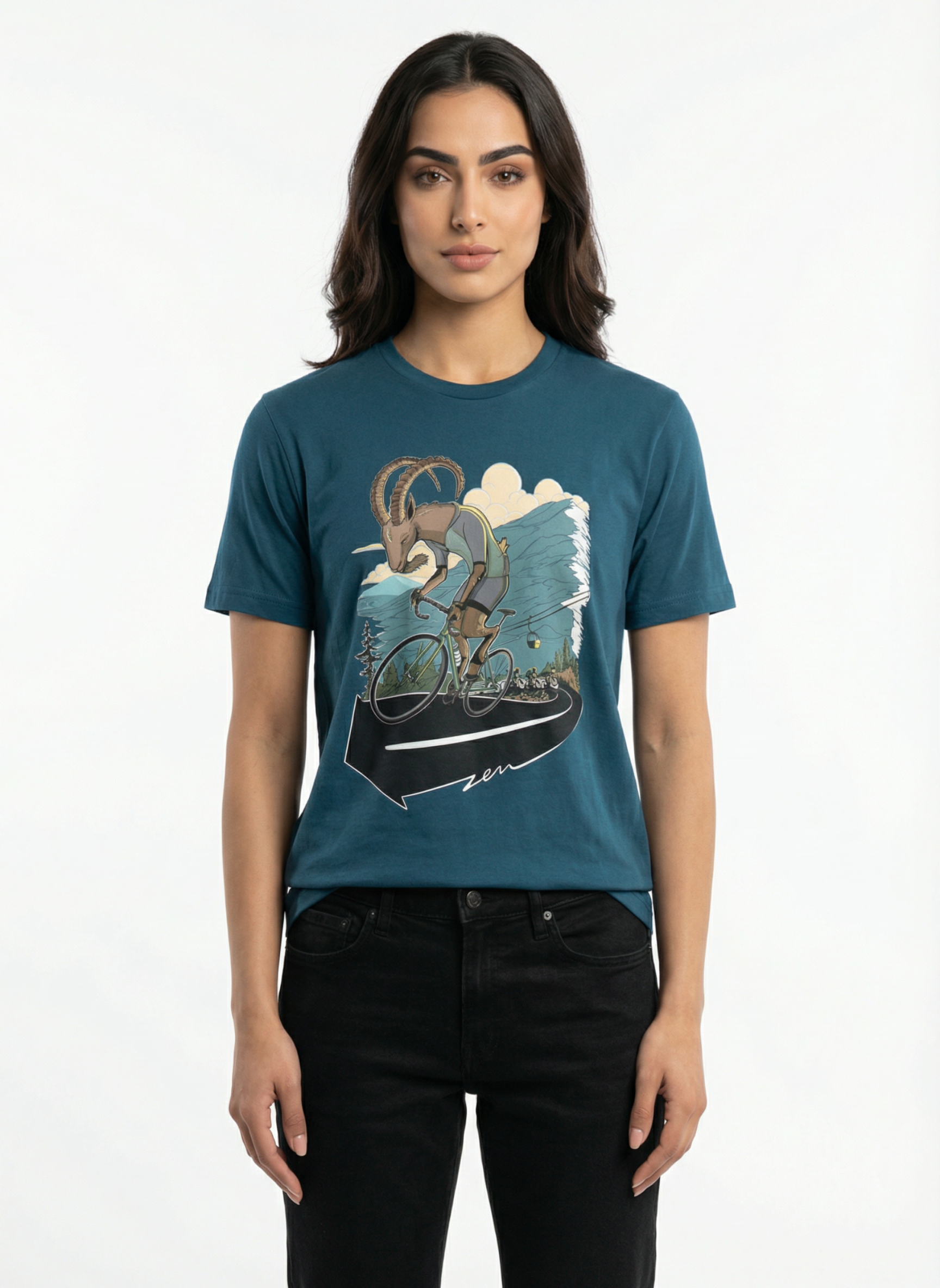 Ibex Climber - Unisex Regular Fit Cotton T-Shirt Navy Blue