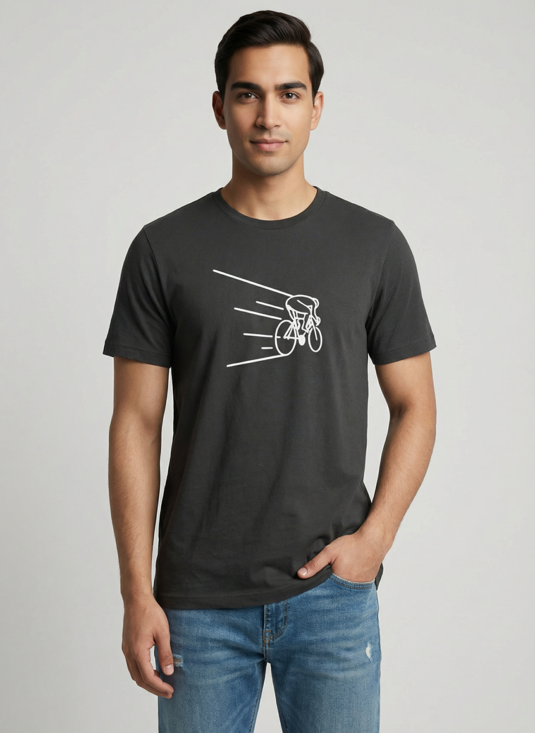 Kinetic Cyclist - Unisex Regular Fit Cotton T-Shirt Black