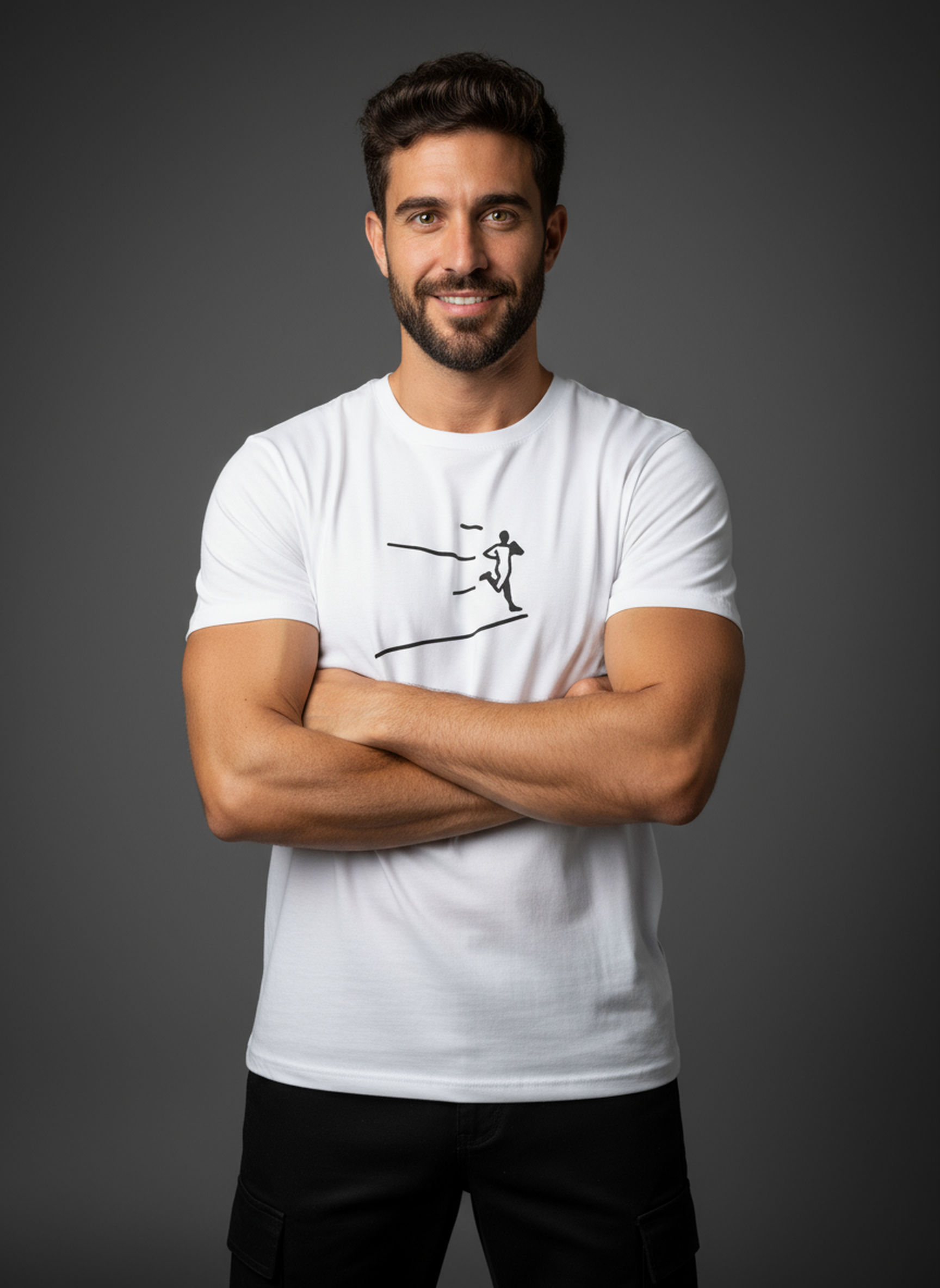 Kinetic Runner - Unisex Regular Fit Cotton T-Shirt White