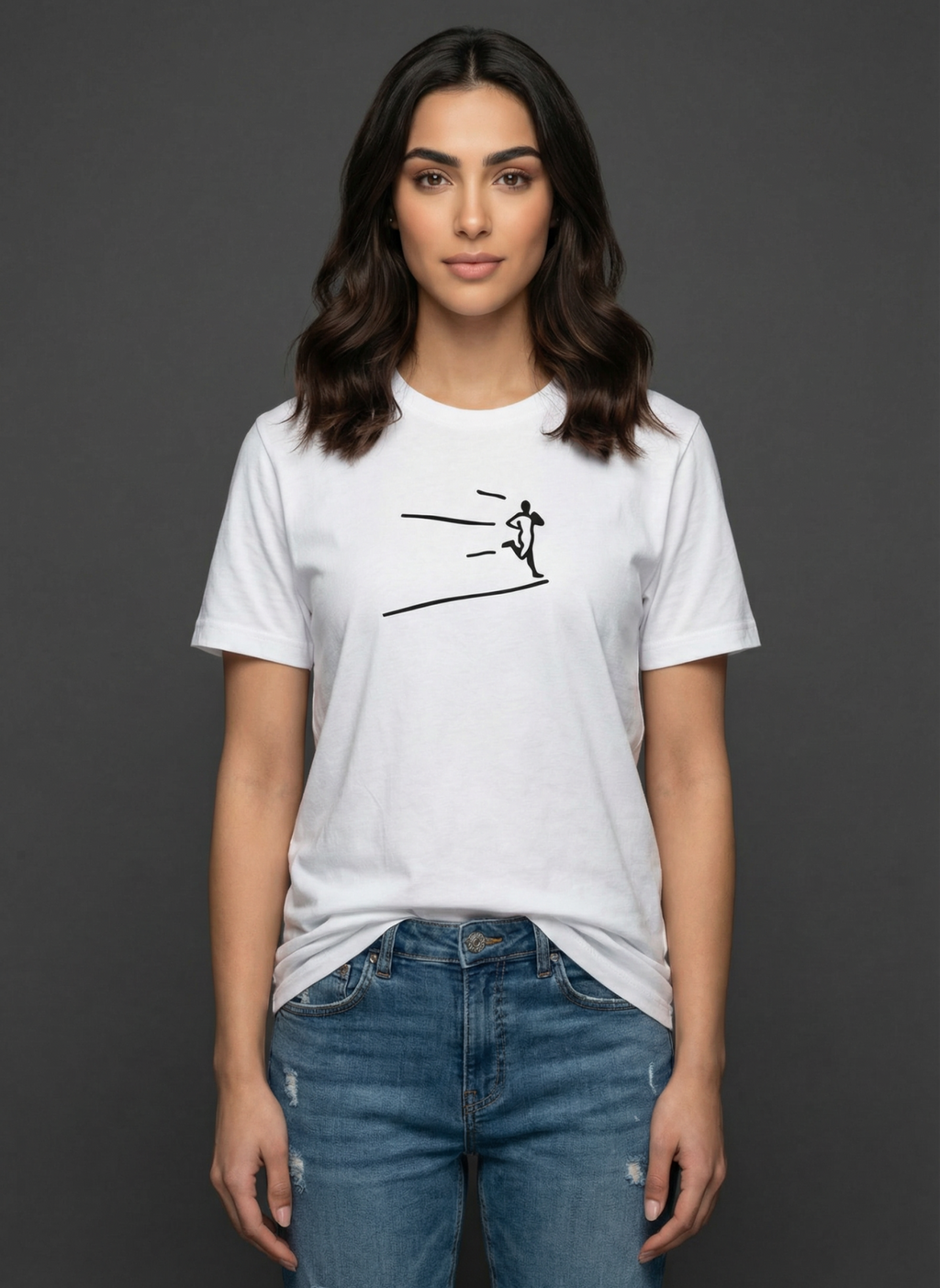 Kinetic Runner - Unisex Regular Fit Cotton T-Shirt White