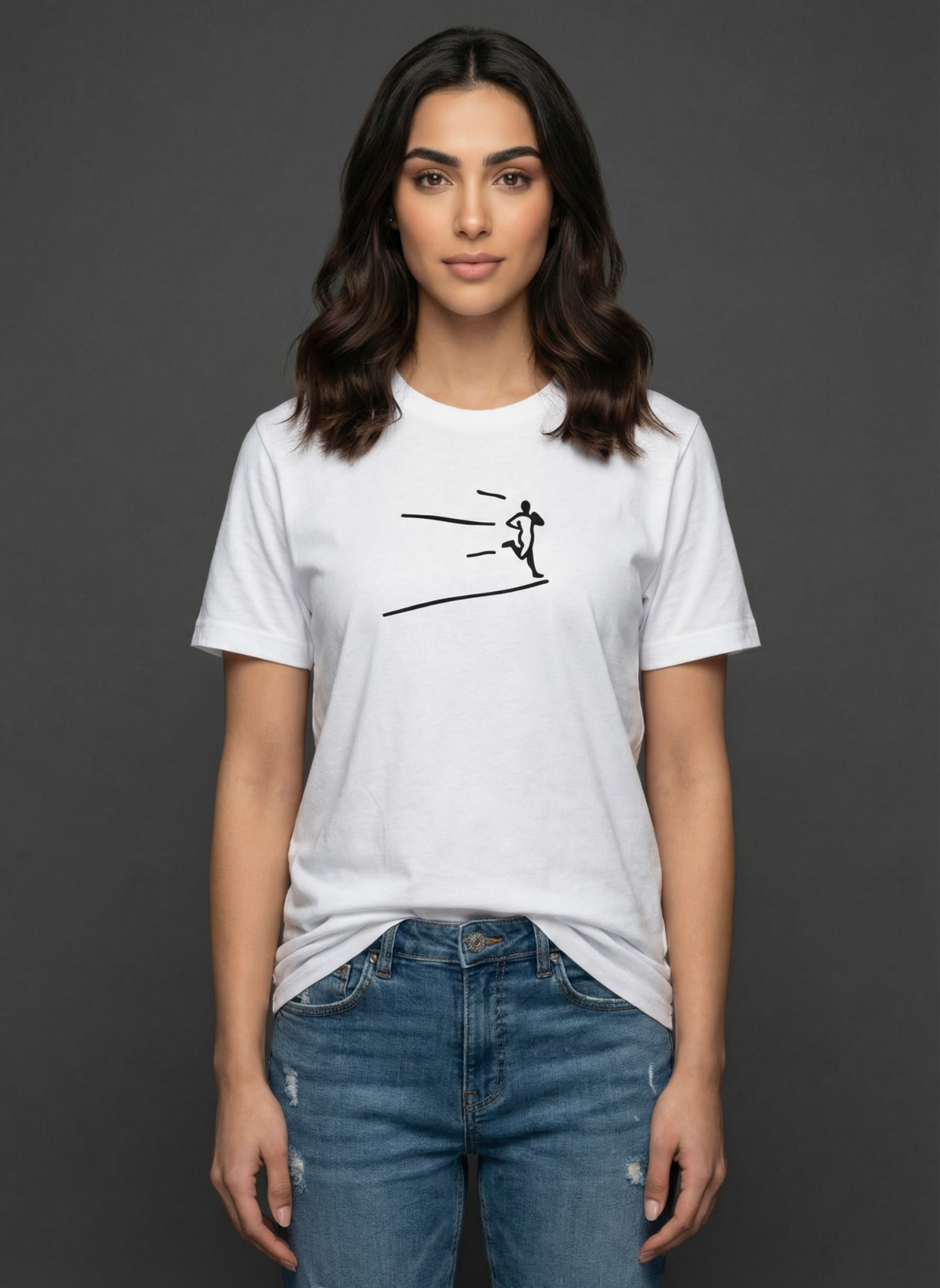 Kinetic Runner - Unisex Regular Fit Cotton T-Shirt White
