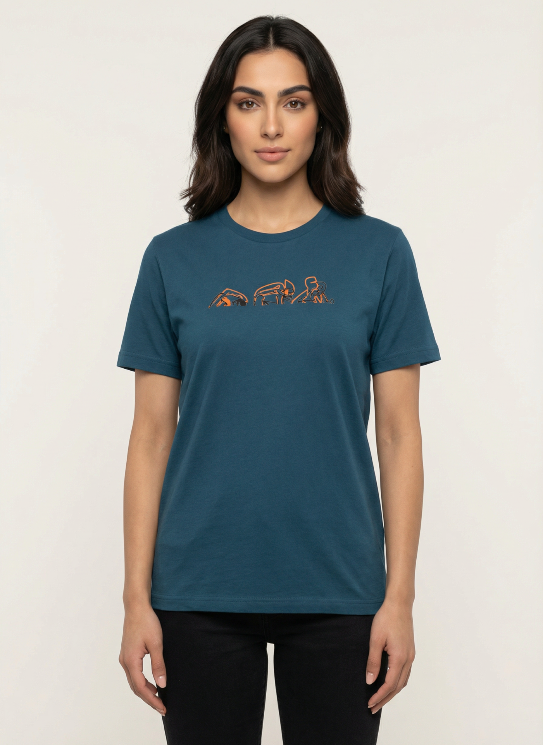 Lines Of Endurance - Unisex Regular Fit Cotton T-Shirt Navy Blue