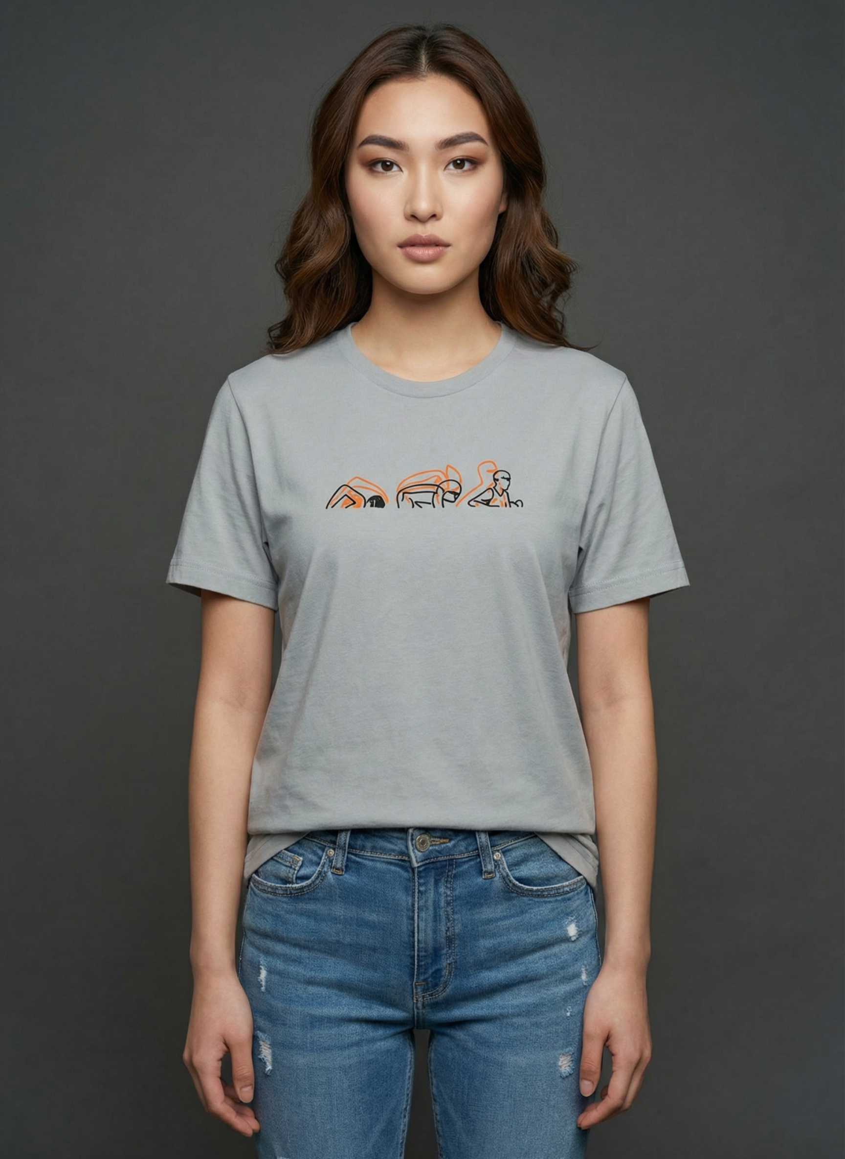 Lines Of Endurance - Unisex Regular Fit Cotton T-Shirt Silver Frost