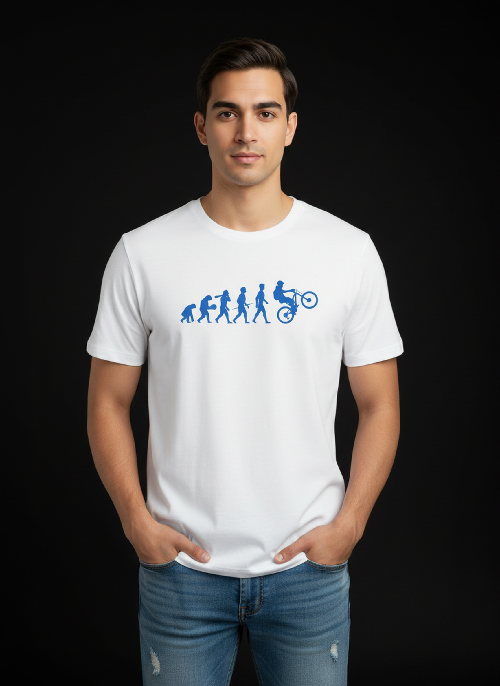 MTB Evolution - Unisex Regular Fit Cotton T-Shirt White