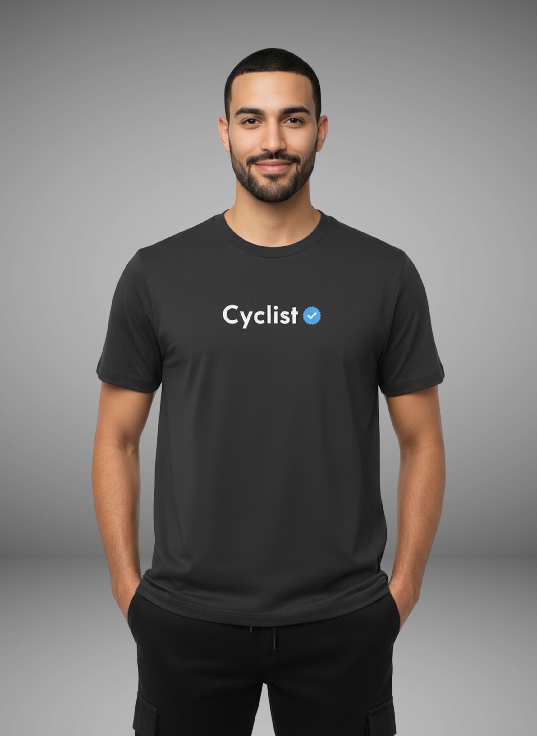 Verified Cyclist - Unisex Regular Fit Cotton T-Shirt Black