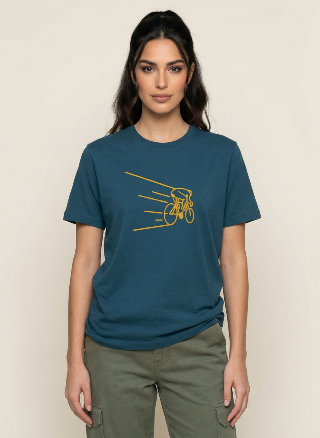 Kinetic Cyclist - Unisex Regular Fit Cotton T-Shirt Navy Blue