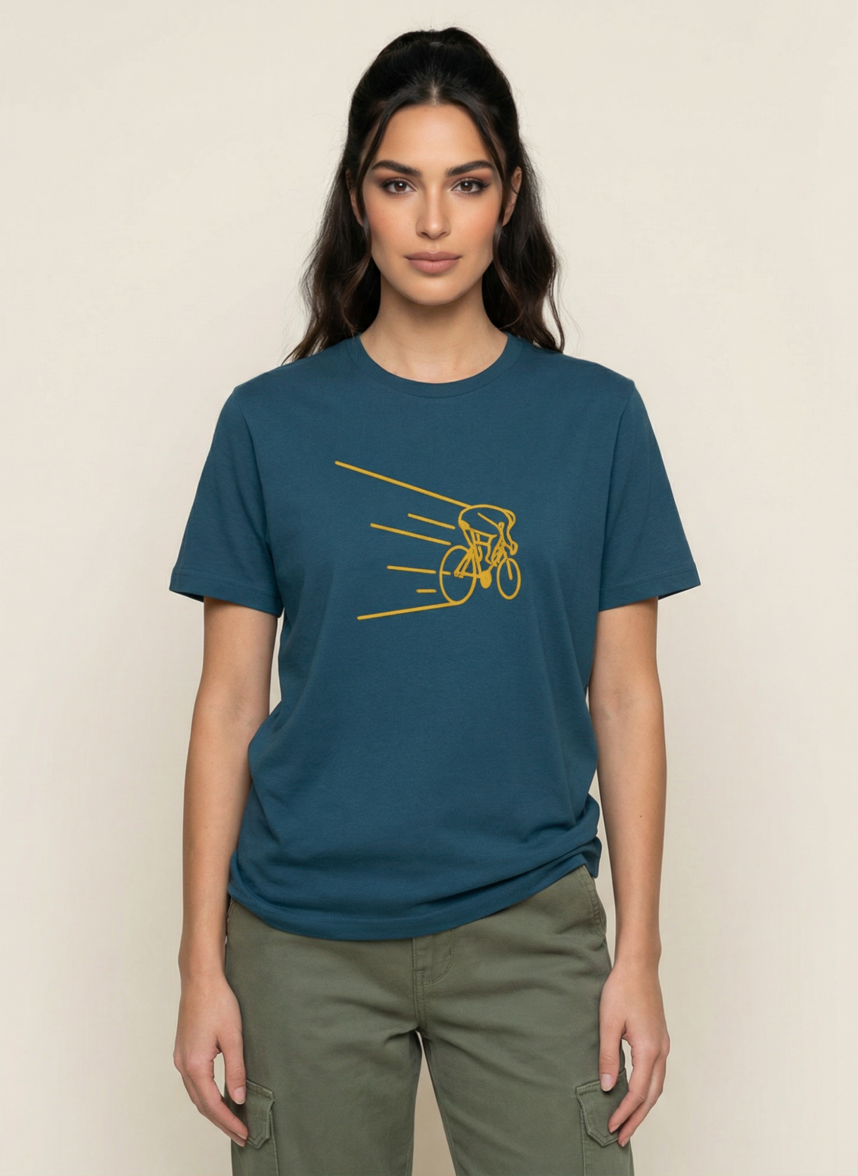 Kinetic Cyclist - Unisex Regular Fit Cotton T-Shirt Navy Blue