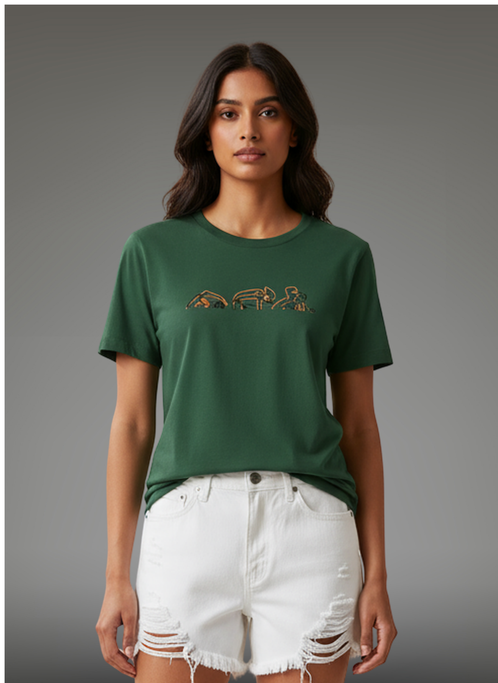 Lines Of Endurance - Unisex Regular Fit Cotton T-Shirt Olive Green