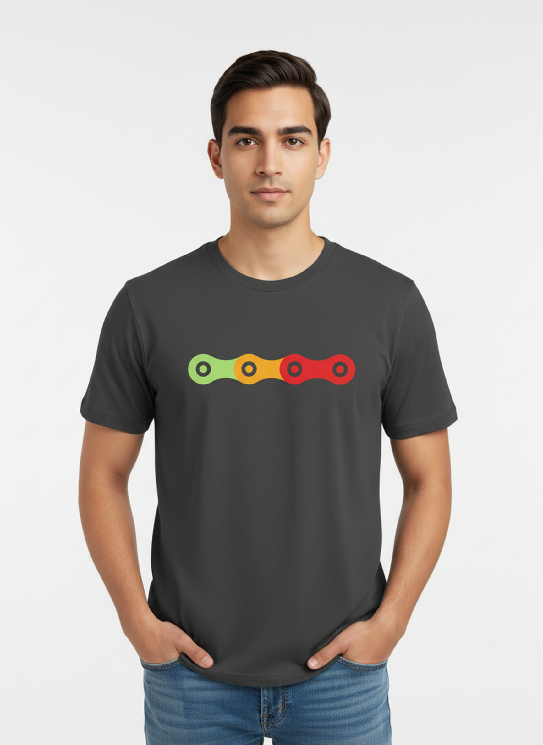 Chain Link - Unisex Regular Fit Cotton T-Shirt Black