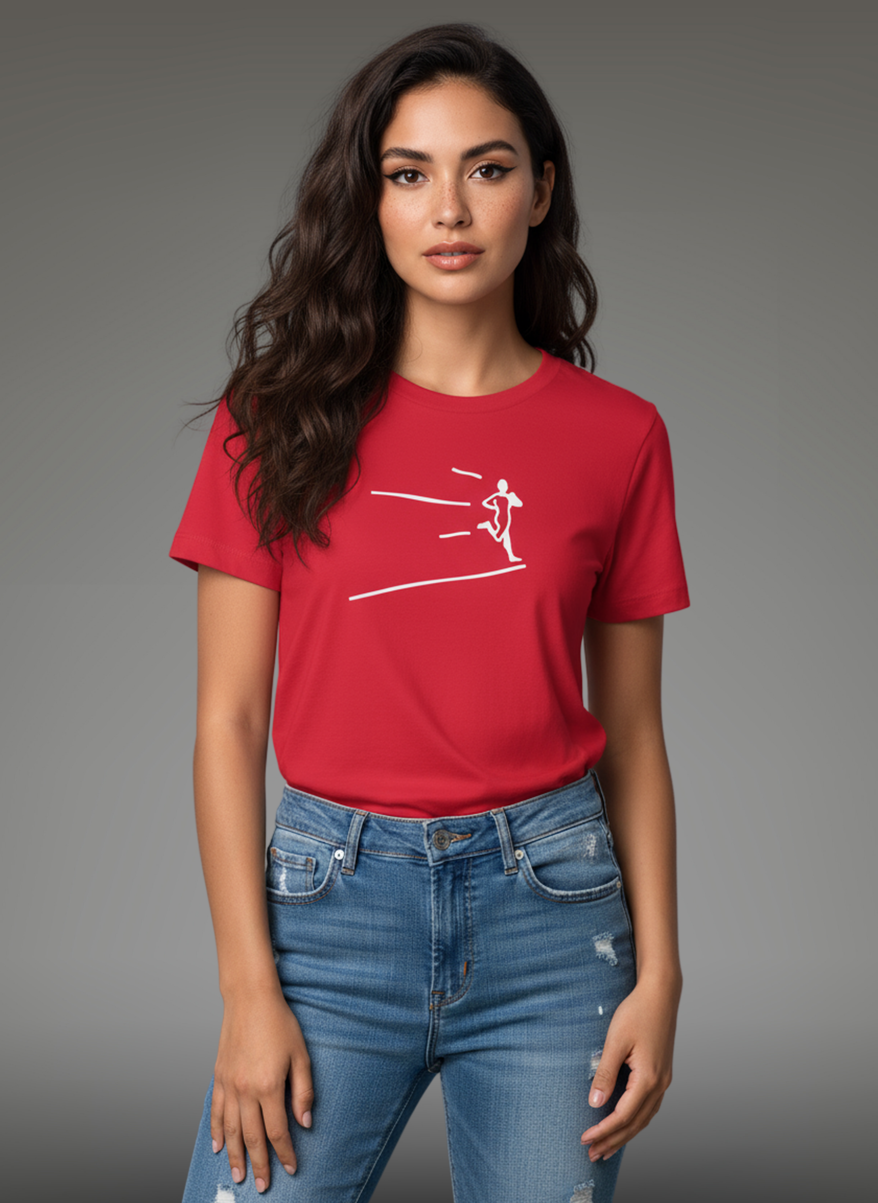 Kinetic Runner - Unisex Regular Fit Cotton T-Shirt Red