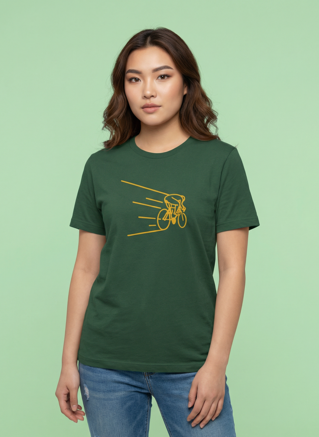 Kinetic Cyclist - Unisex Regular Fit Cotton T-Shirt Olive Green